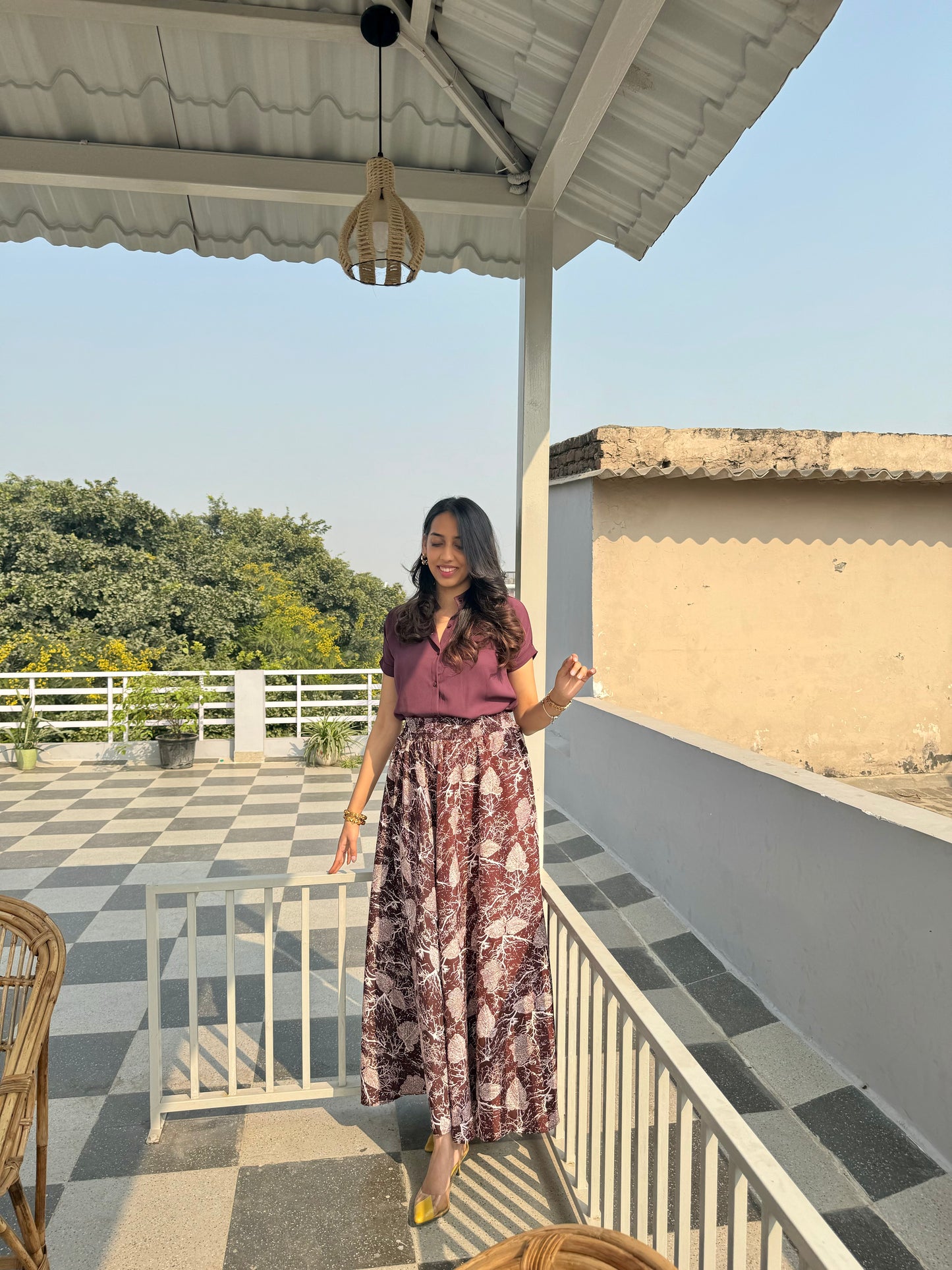 Fall Printed Palazzo (Free Size)