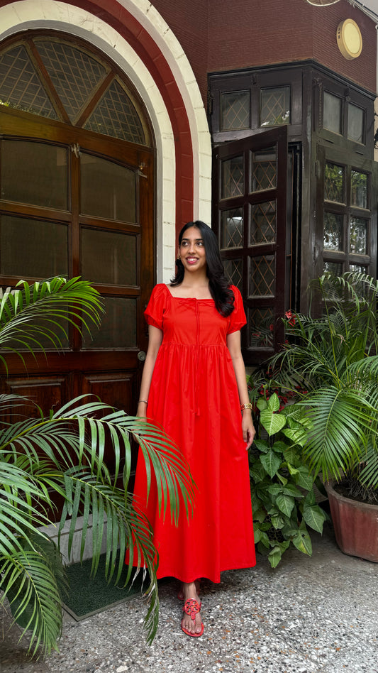 Fairytale Cotton Maxi - Blood Orange (Premium Fabric)