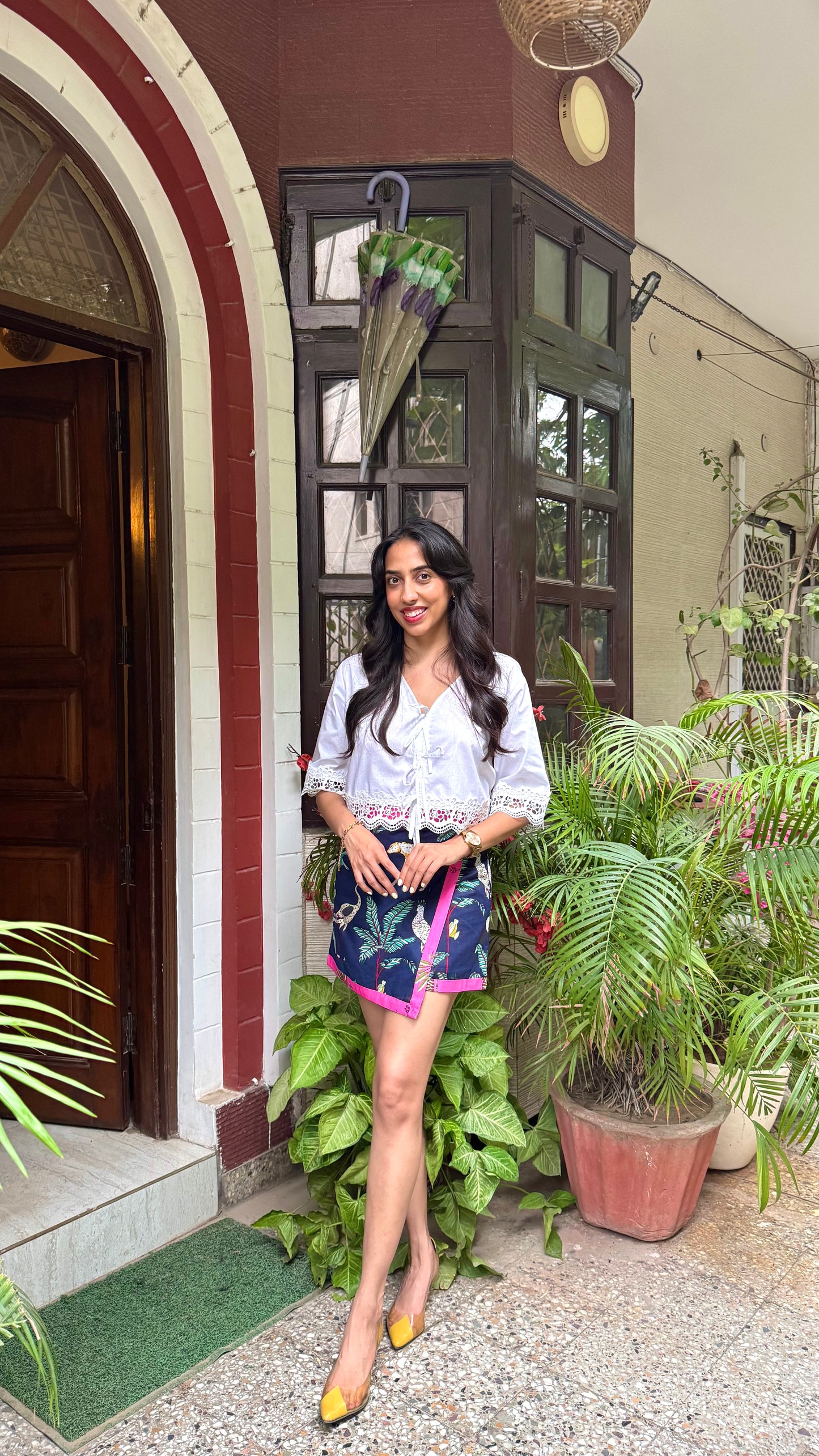Mini Jungle Safari Cotton Wrap Skirt - Blue (Premium Collection)