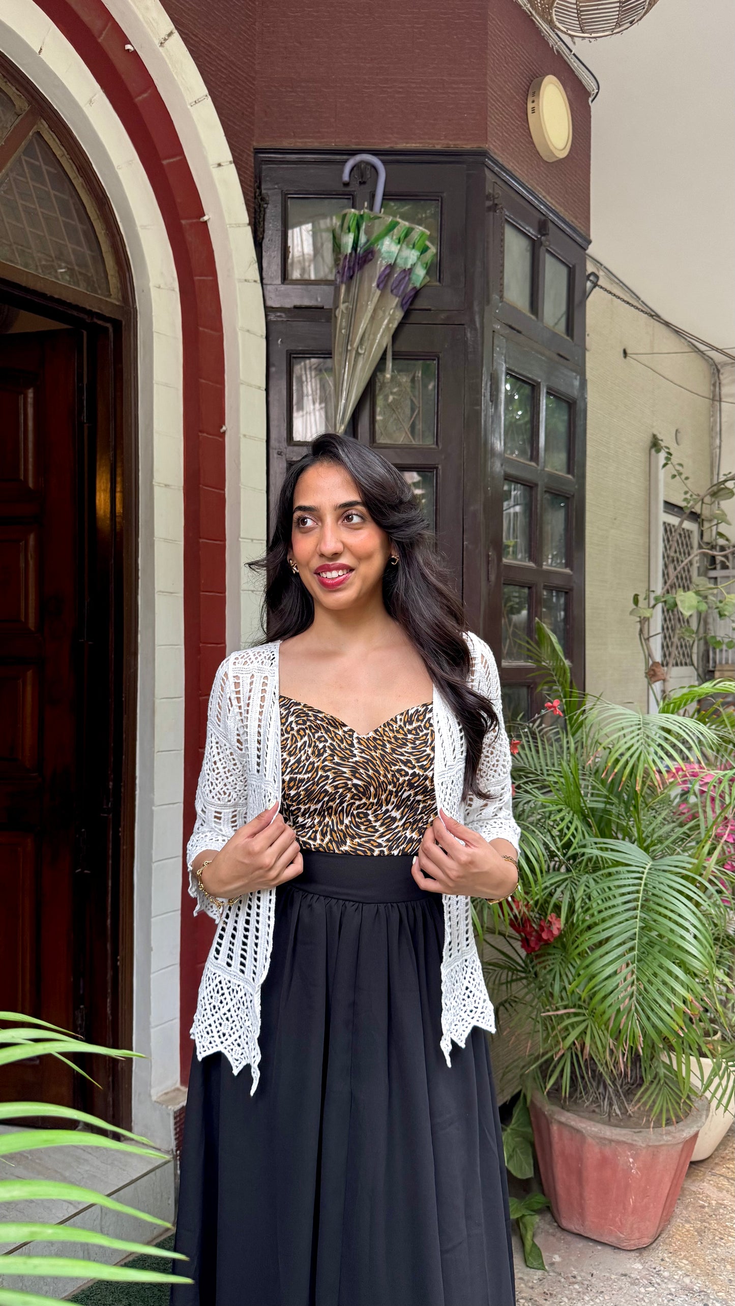 Dream Crochet Cotton Lace Shrug - White (Free Size)