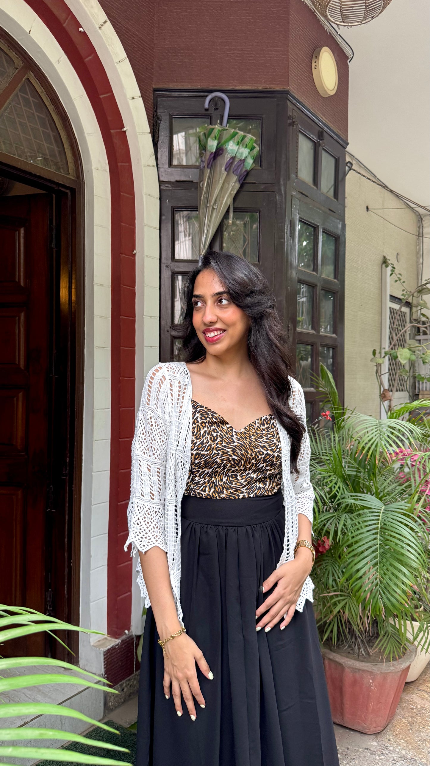 Dream Crochet Cotton Lace Shrug - White (Free Size)