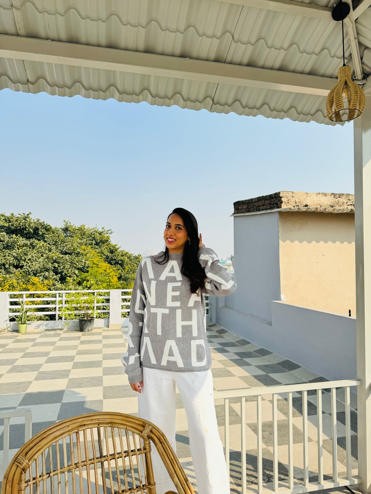 ABCD Sweater (Free Size) - Grey