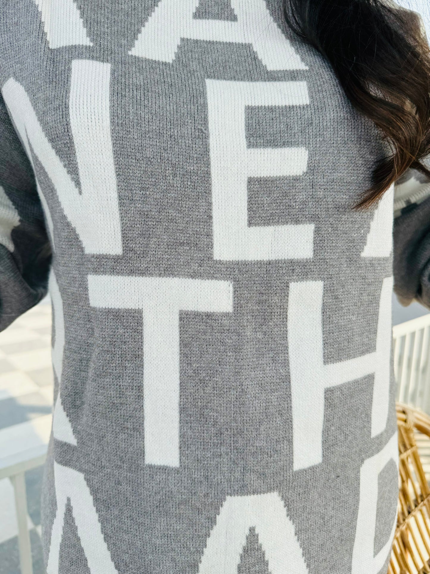 ABCD Sweater (Free Size) - Grey