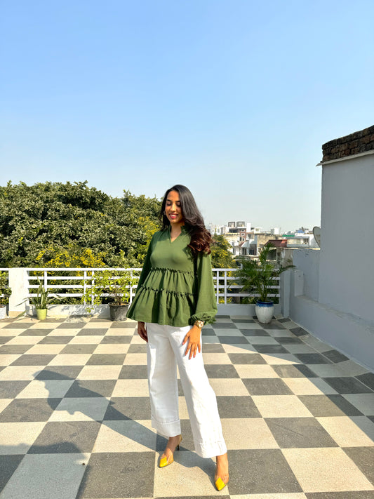 Delight Tiered Top – Green