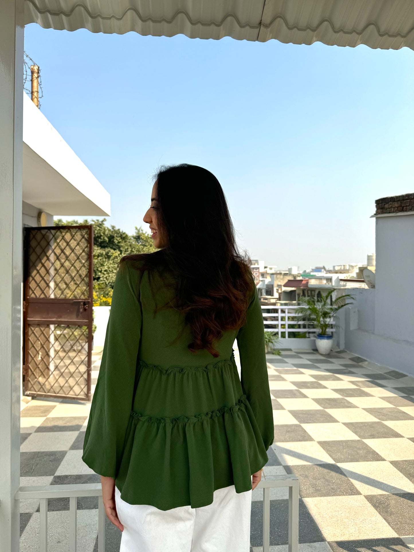 Delight Tiered Top – Green