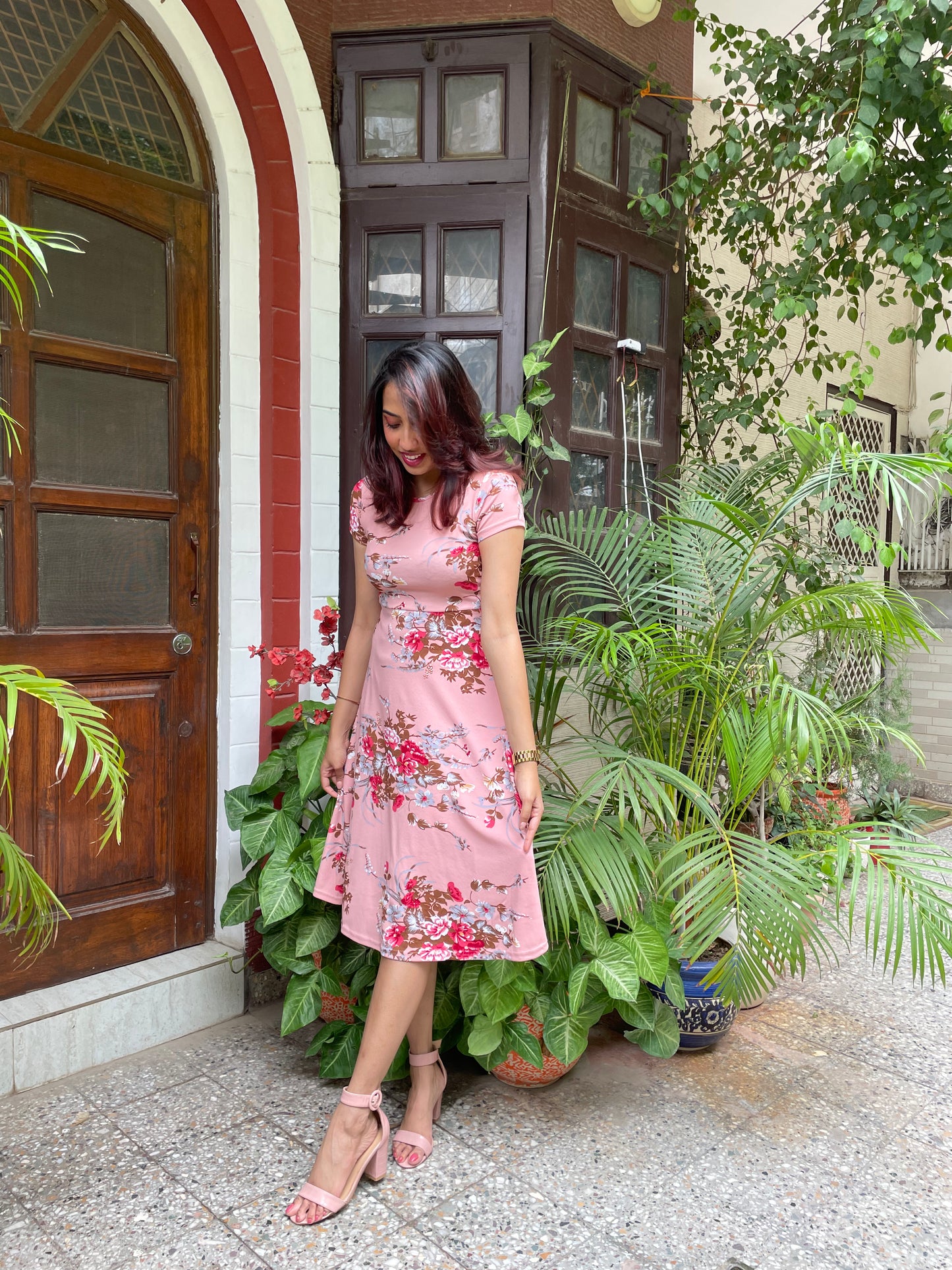 Grace Floral Dress – Pink