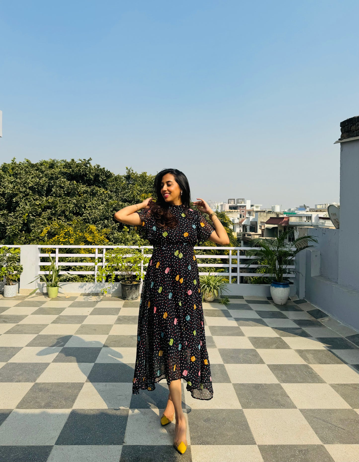 Twirl in Gems Dress- Black