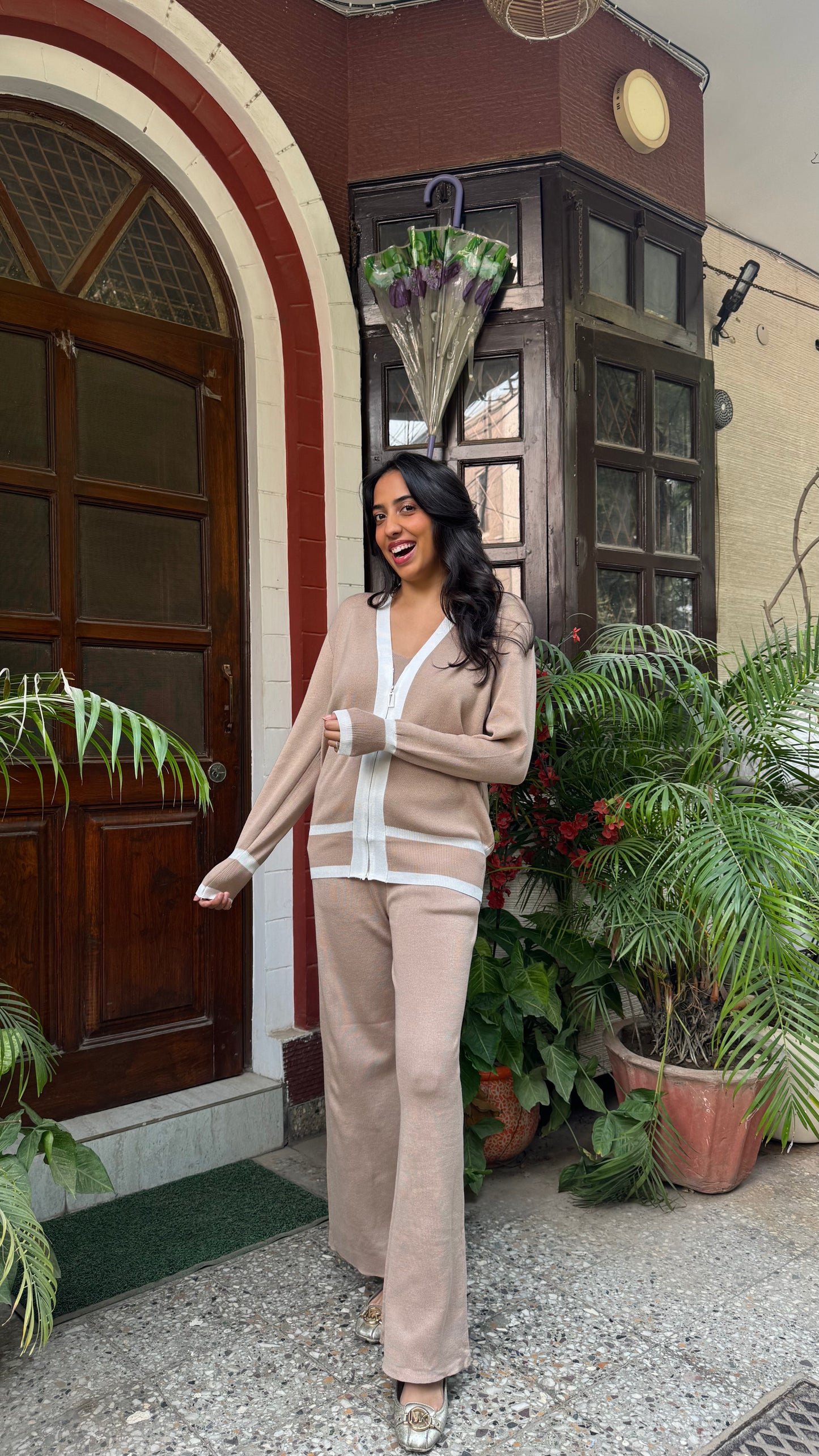 3 Piece Zipper Airport Set -Beige (Free Size) - Premium Collection