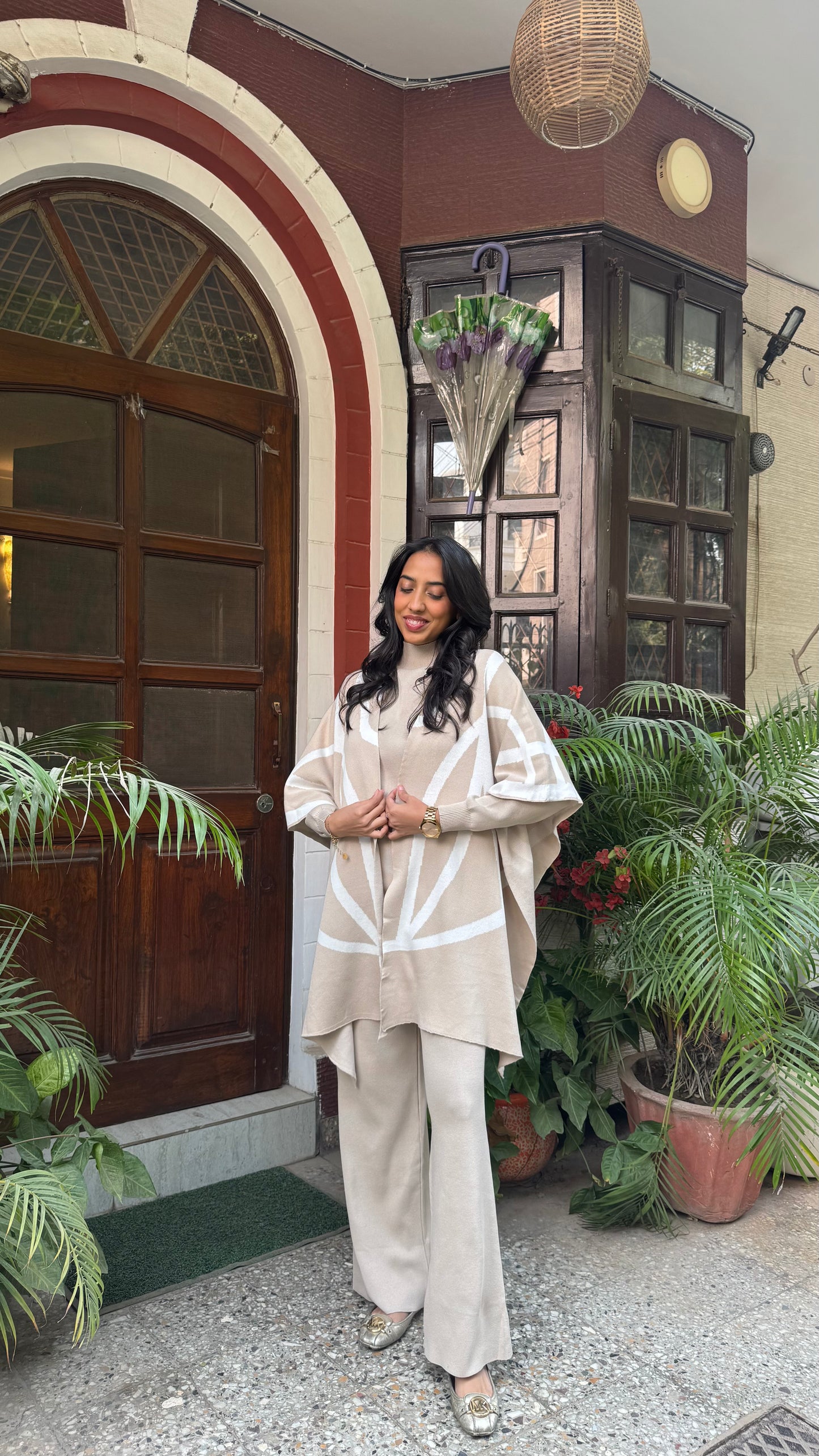 3 Piece Luxury Shawl Set -Light Beige (Free Size) - Premium Collection