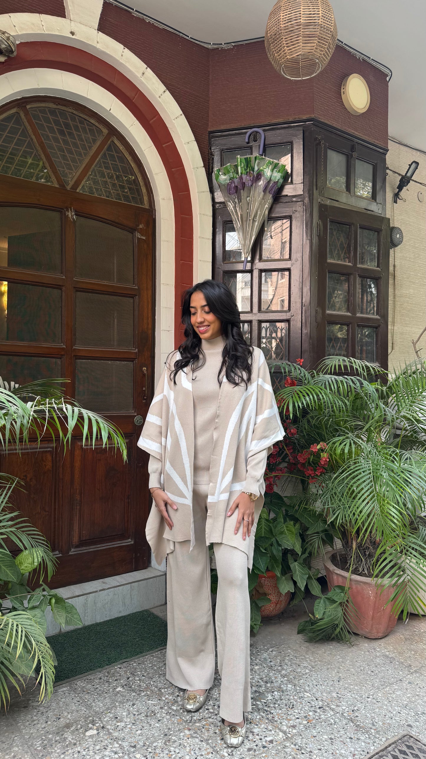 3 Piece Luxury Shawl Set -Light Beige (Free Size) - Premium Collection