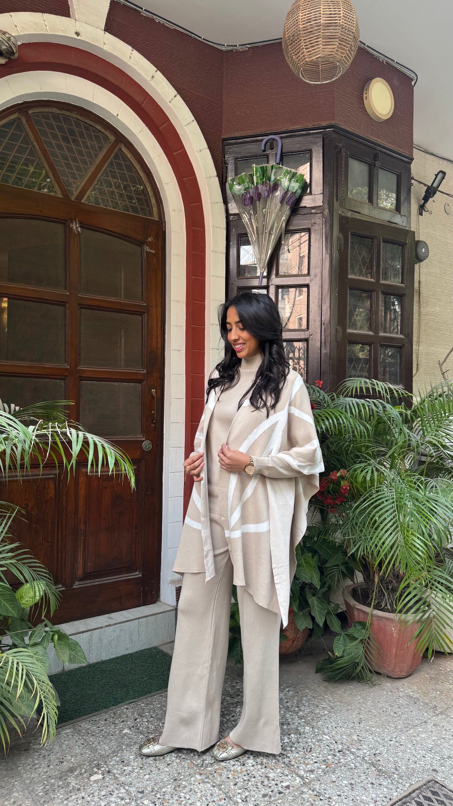 3 Piece Luxury Shawl Set -Light Beige (Free Size) - Premium Collection