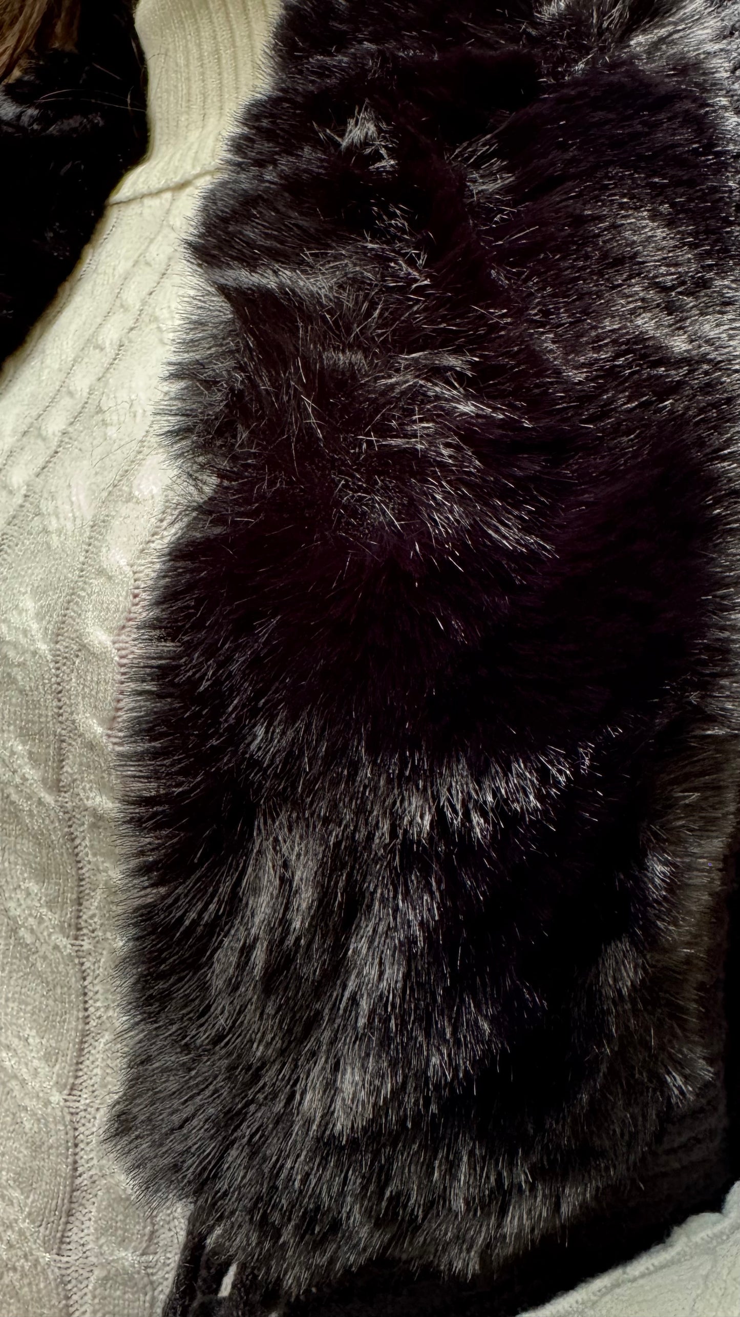 Classic Fur Shrug - Black (Free Size)