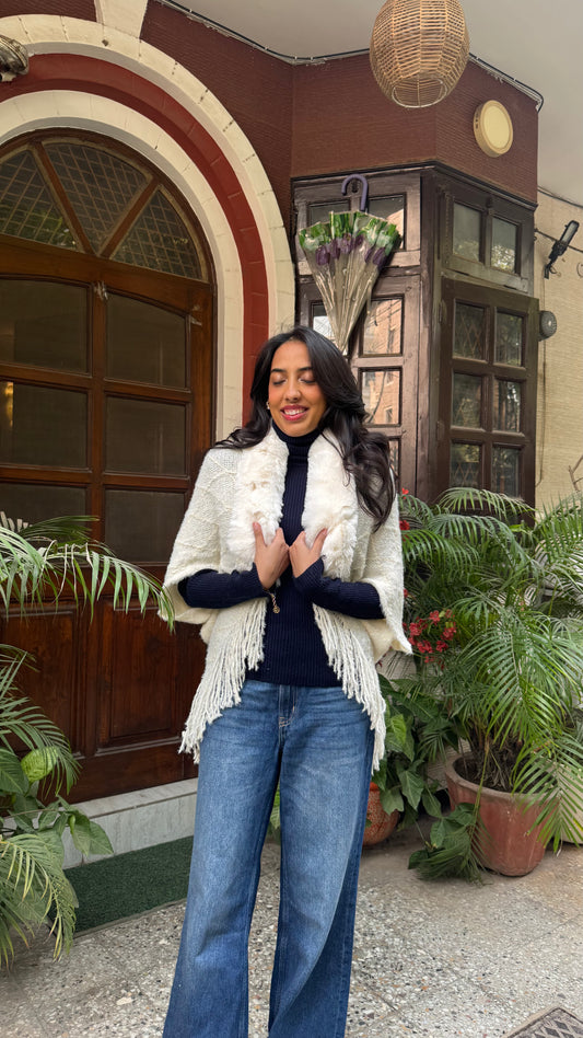 Classic Fur Shrug - White (Free Size)