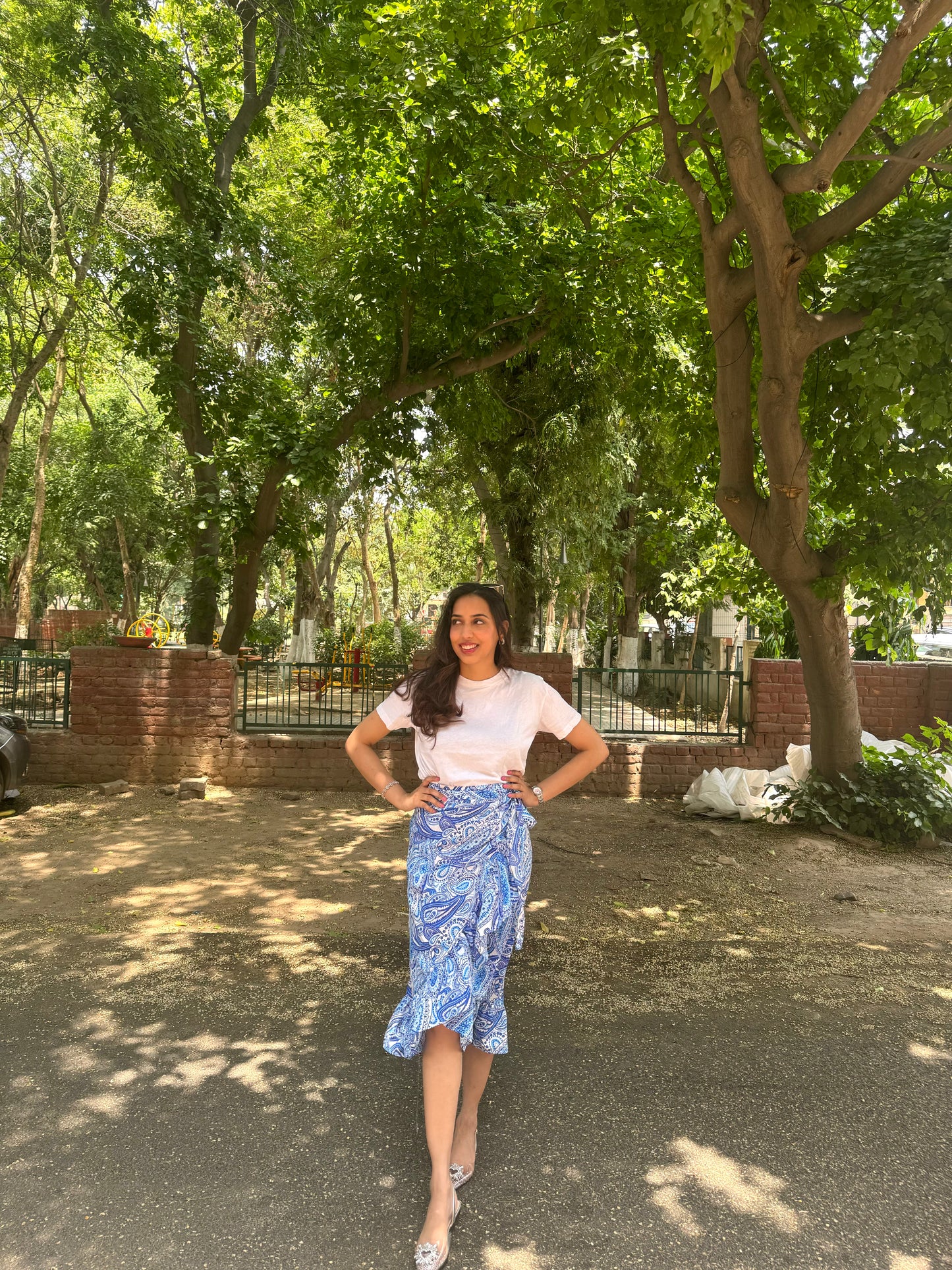 Paisley Frill Wrap Skirt