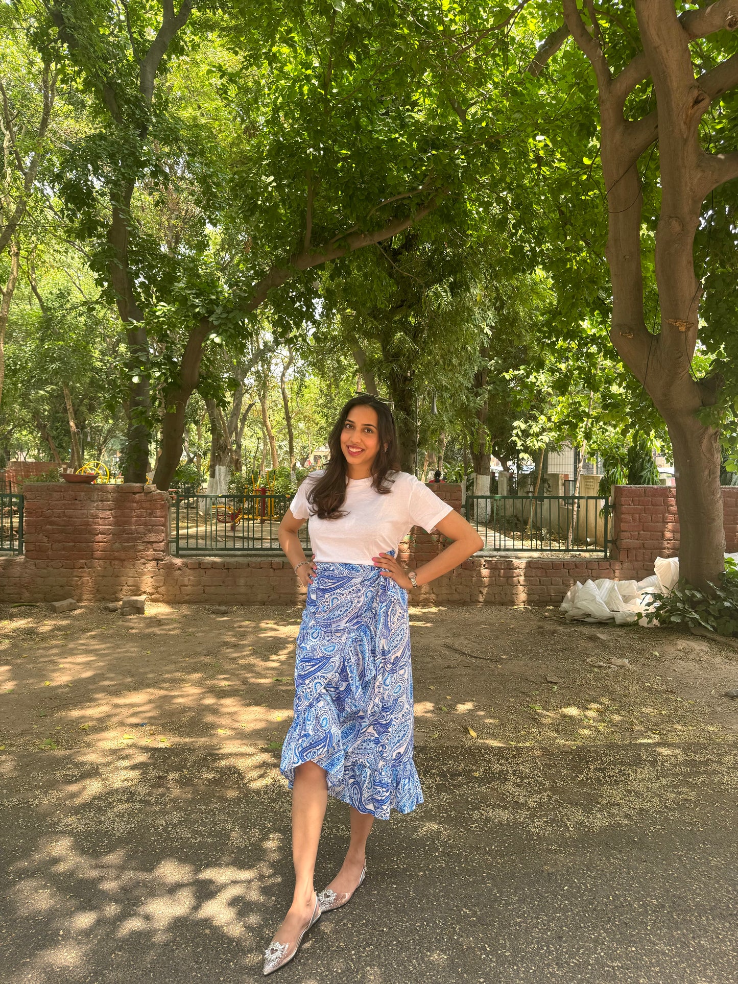 Paisley Frill Wrap Skirt