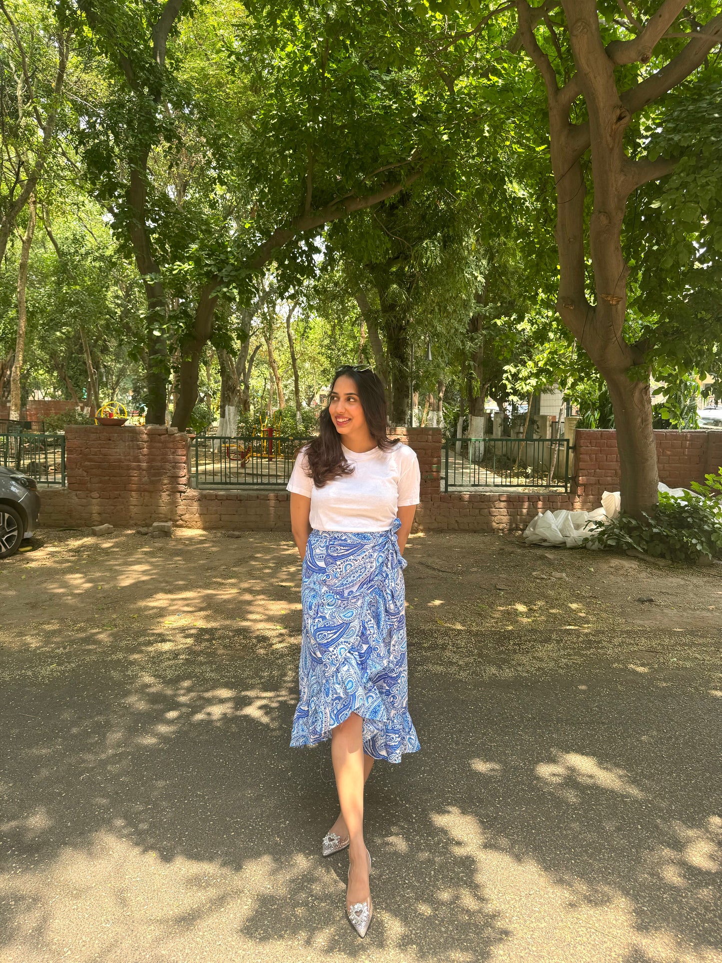 Paisley Frill Wrap Skirt