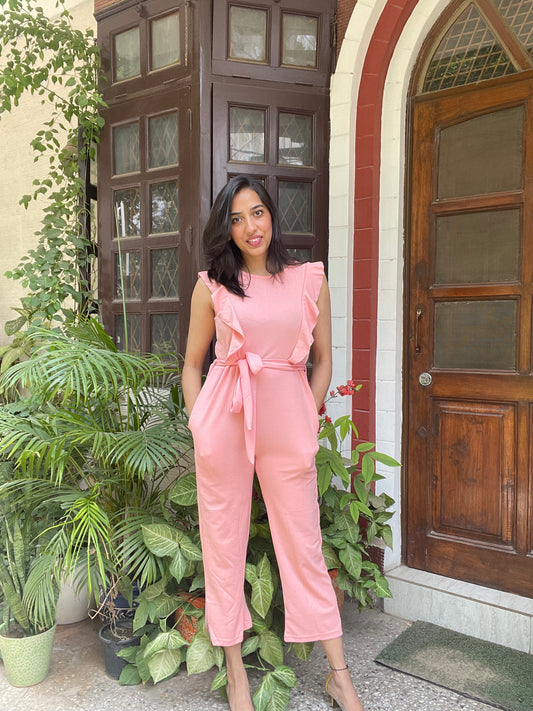 Peach Jumpsuit with Pockets