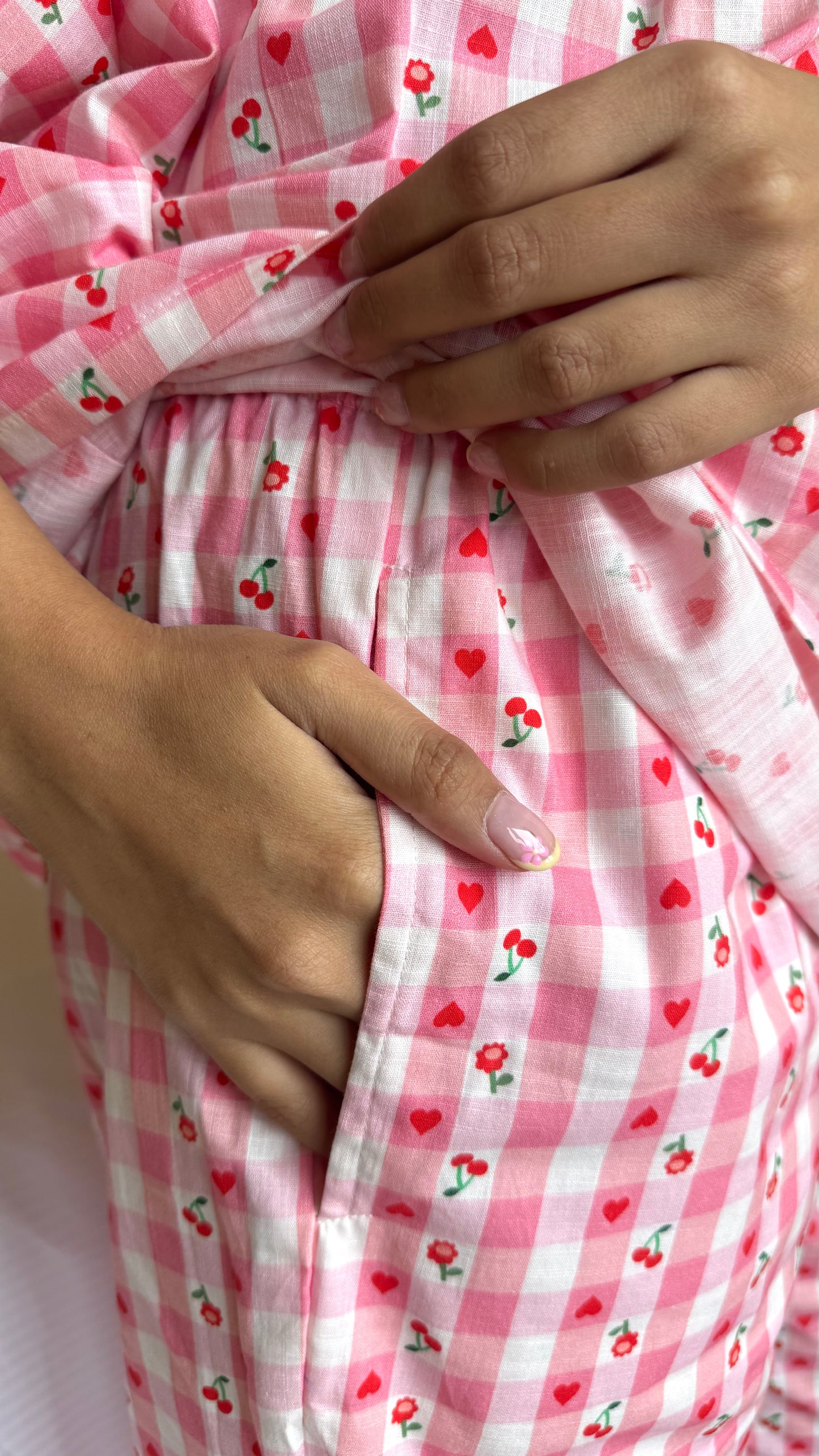 Butter Soft Cotton Kaftan Set (Premium Fabric) - Cherry pink
