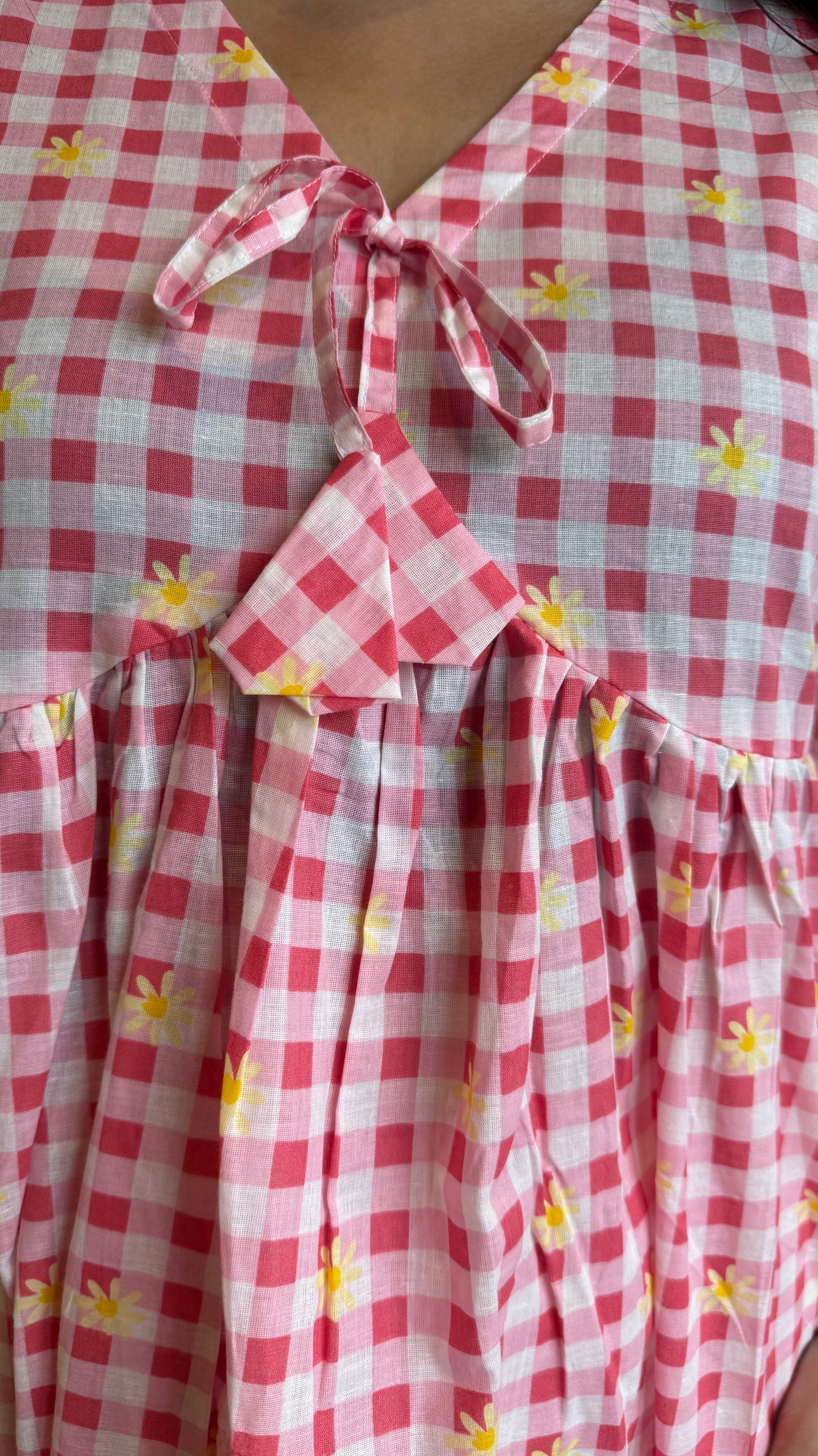 Cuddle Bow Lounge Set (Premium Fabric) - Floral Pink/Red