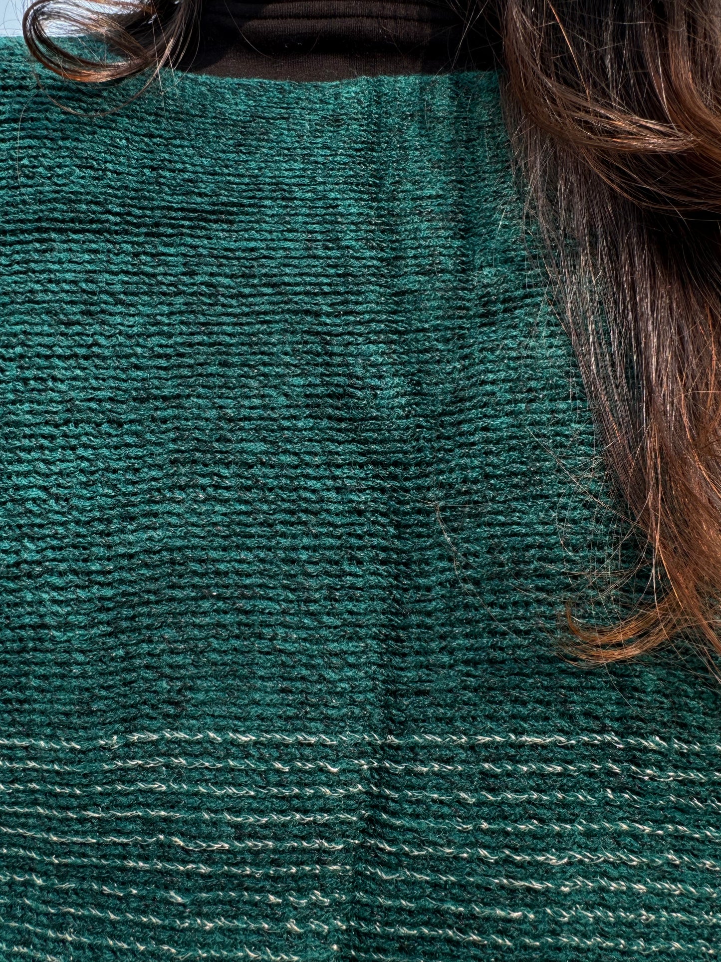 Ombre Woollen Poncho - Green (Free Size)