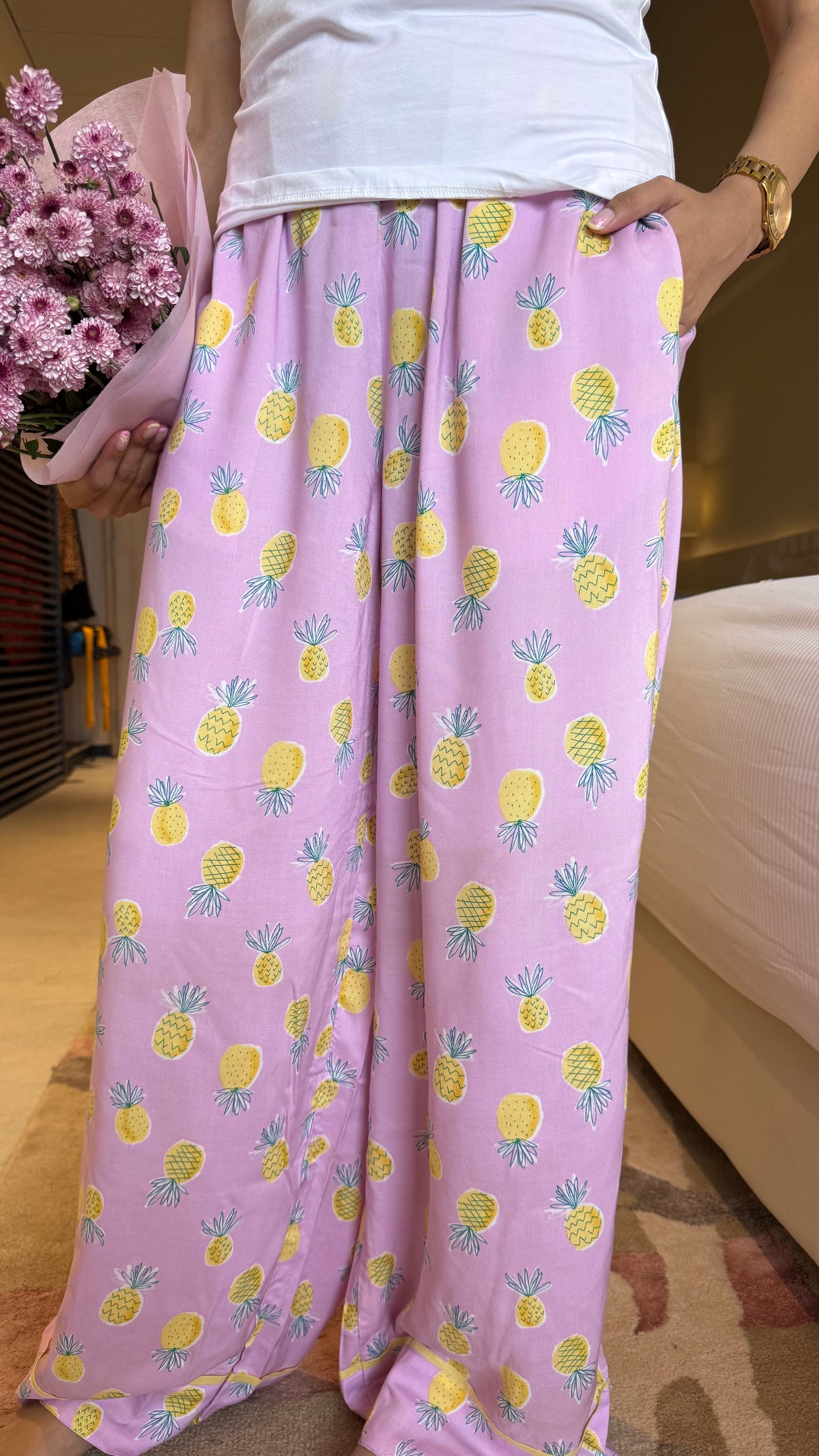 Lazy Bum Causal Pajamas - Pineapples (Premium Collection)