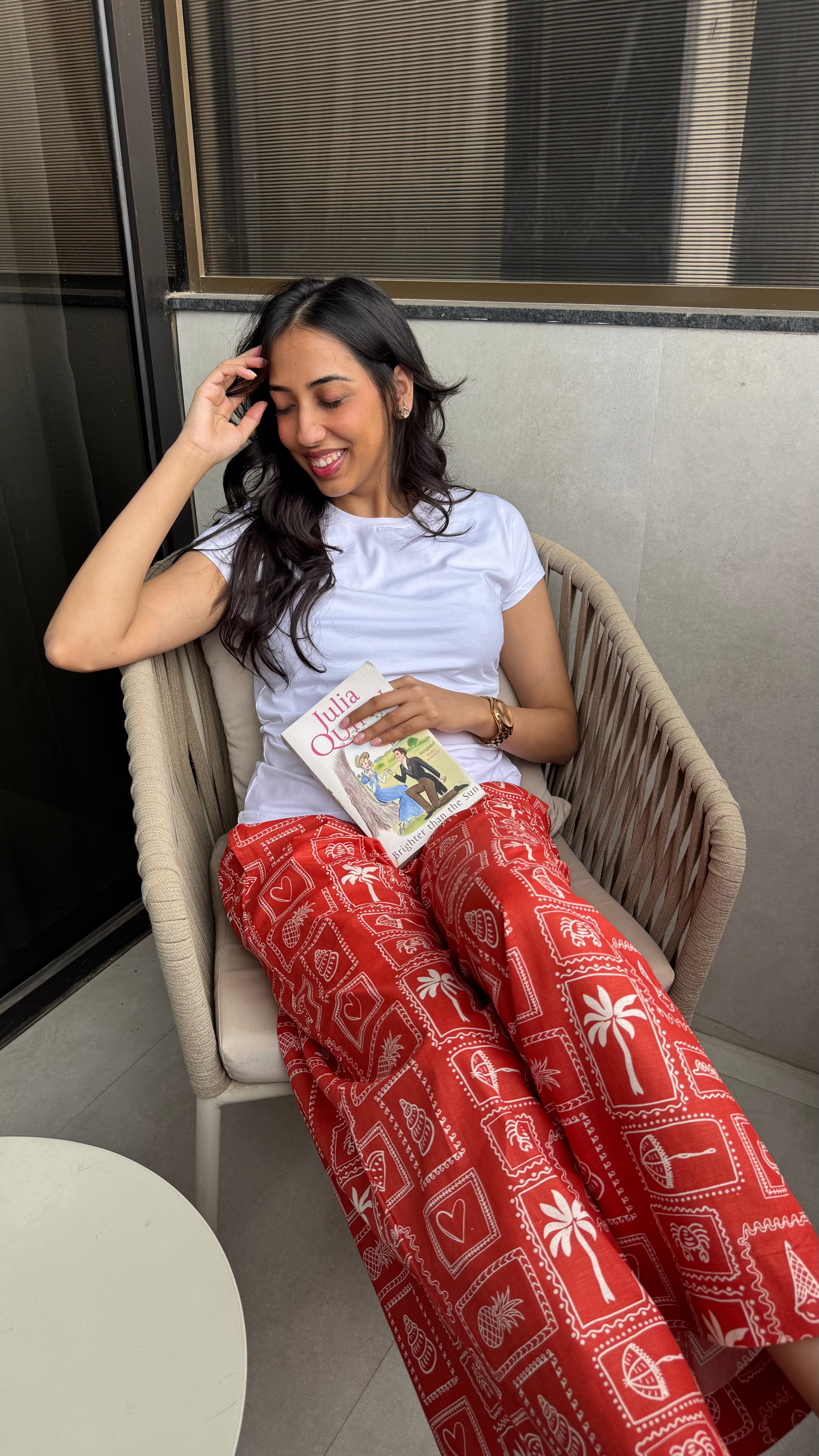 Lazy Bum Causal Pajamas - Cutie Red
