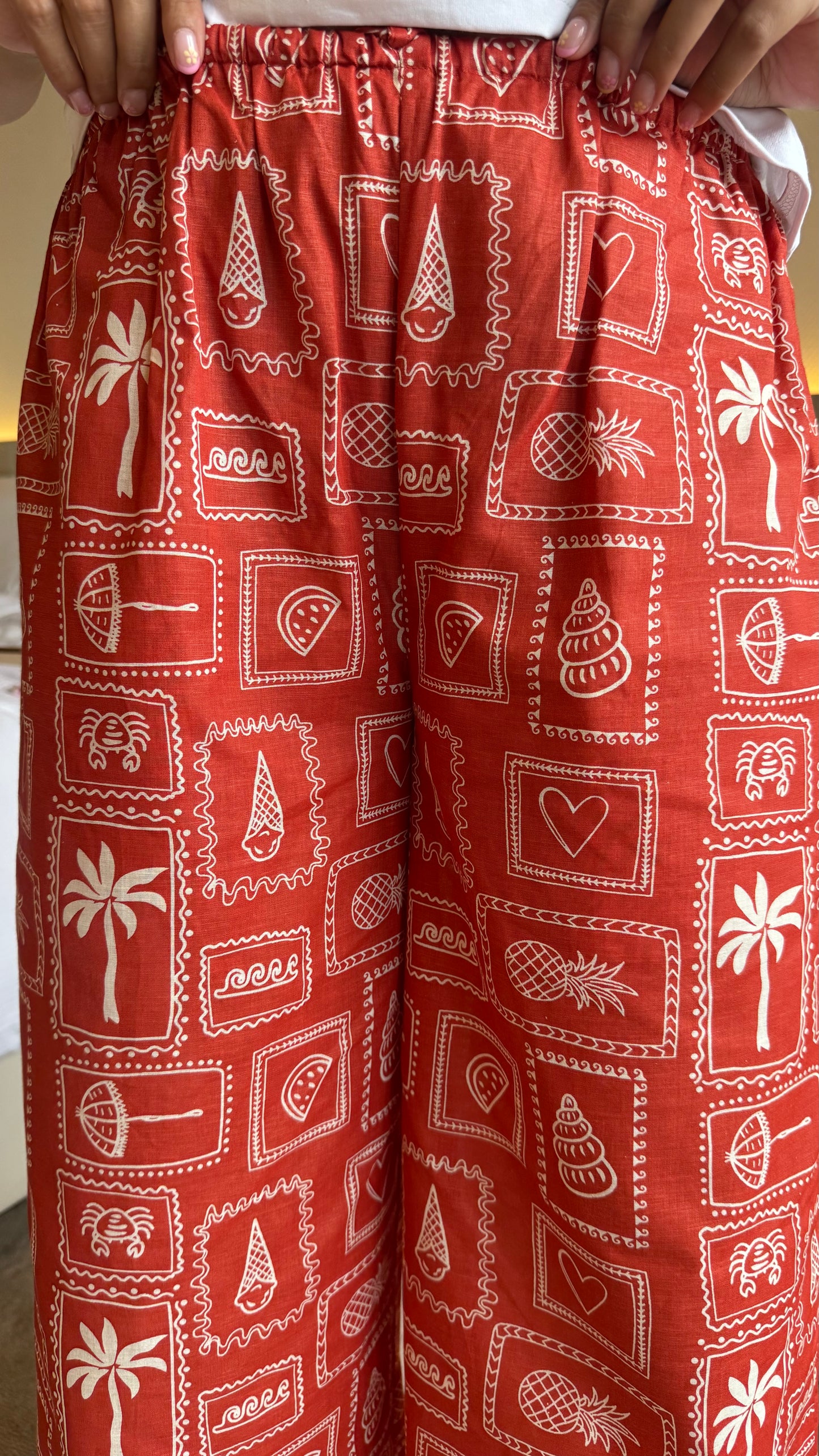 Lazy Bum Causal Pajamas - Cutie Red