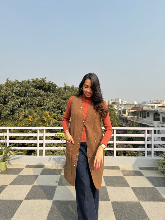 Brown Woollen Shrug (Free Size)