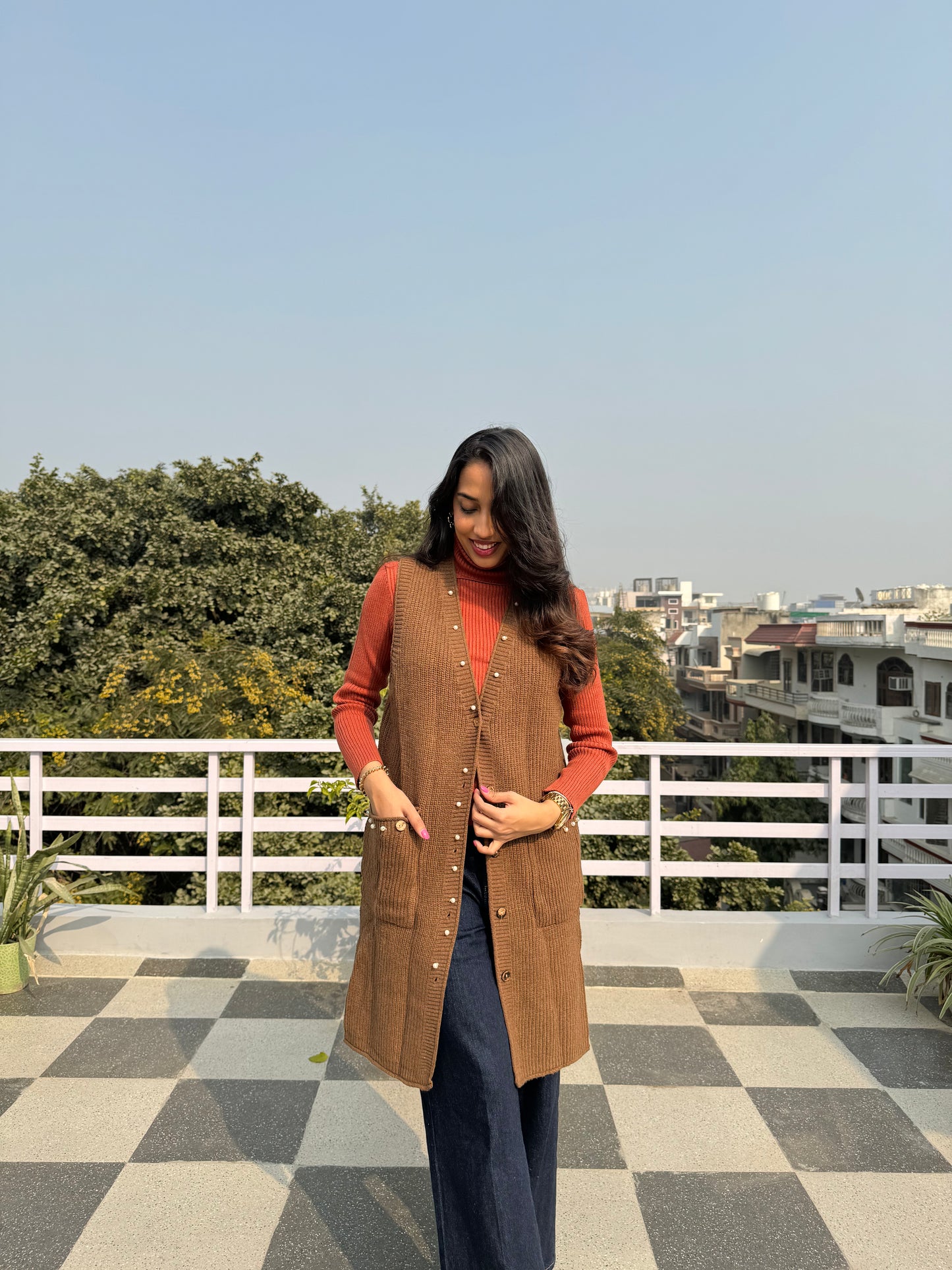 Brown Woollen Shrug (Free Size)