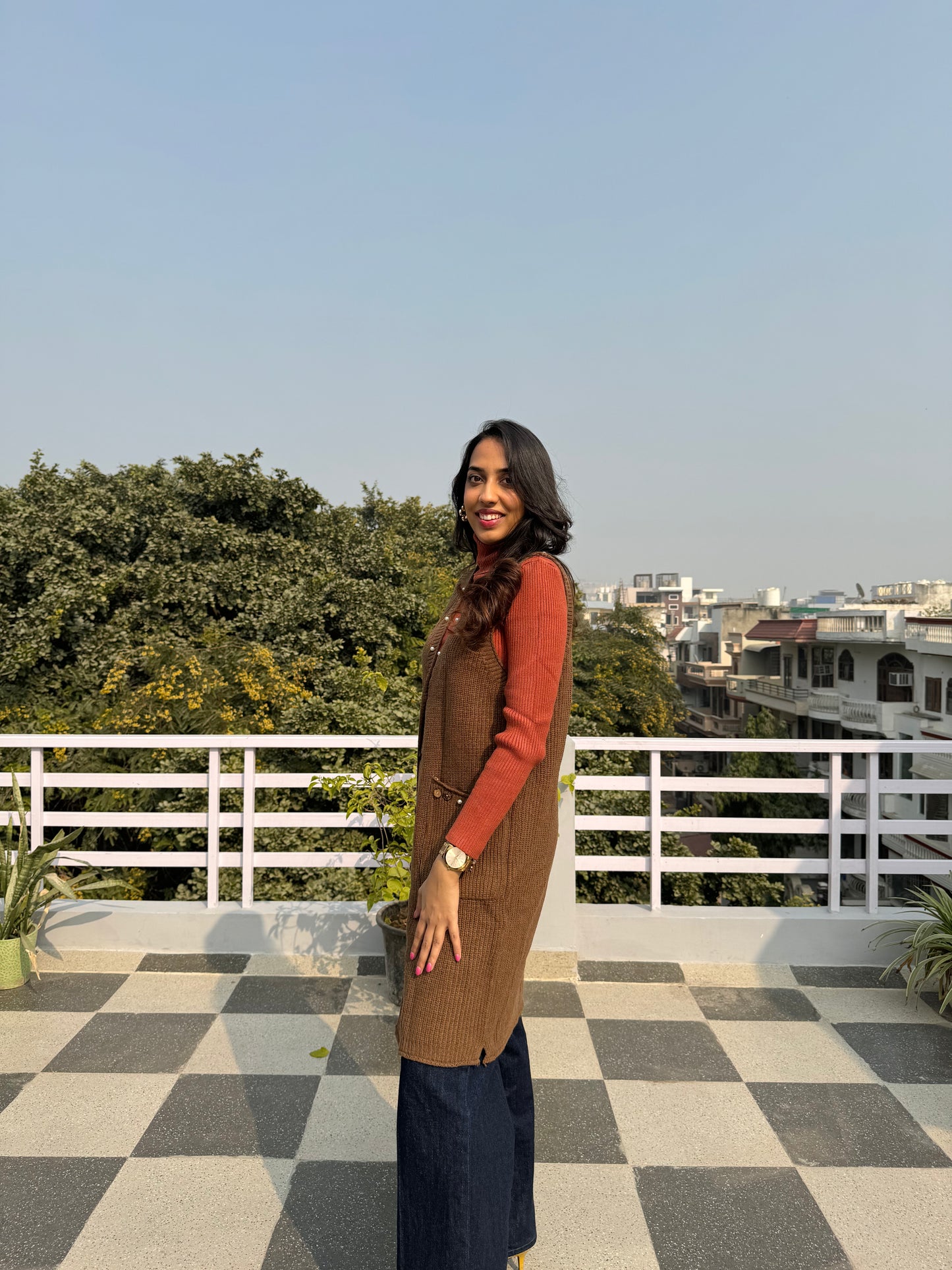 Brown Woollen Shrug (Free Size)