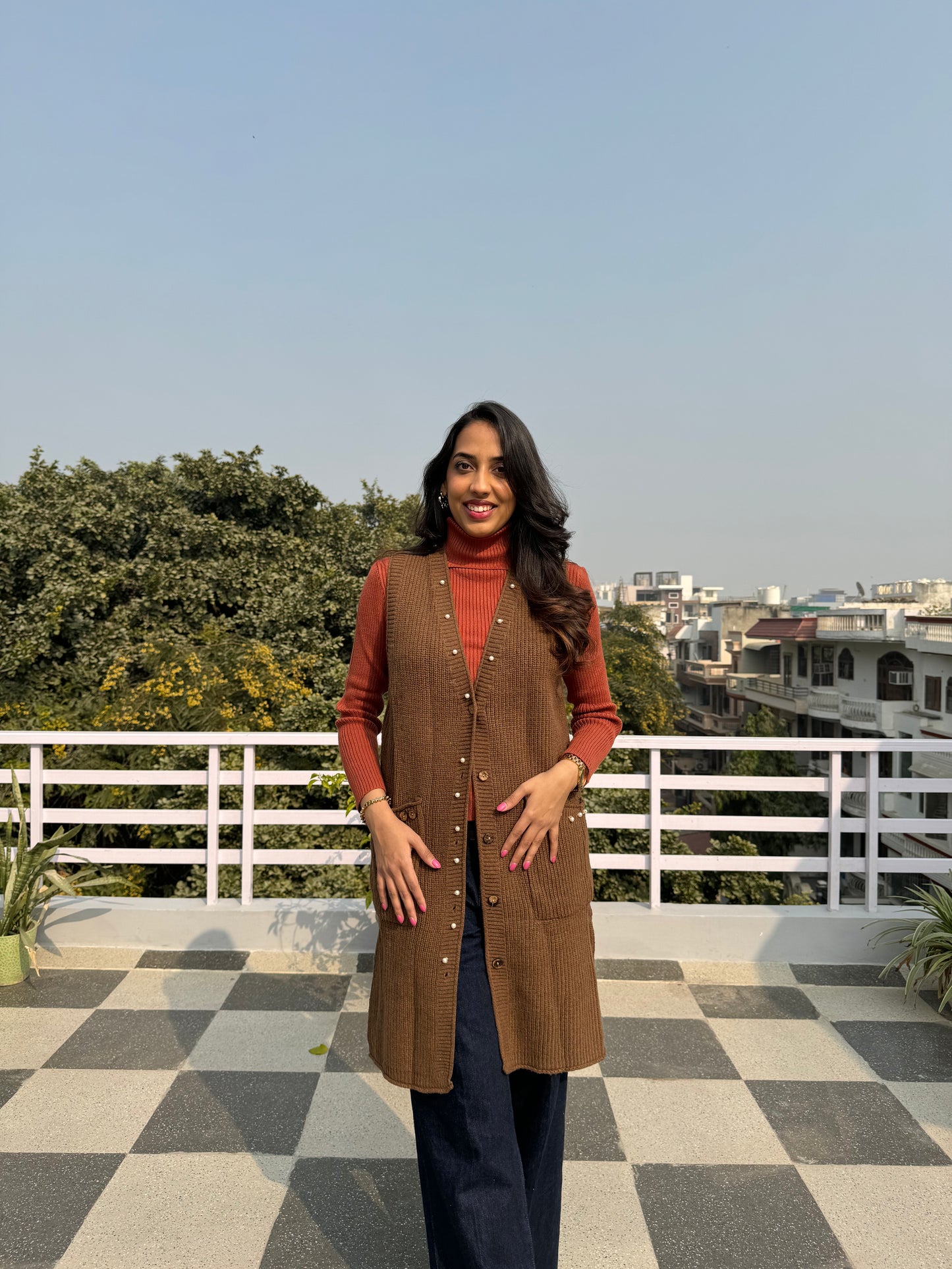 Brown Woollen Shrug (Free Size)