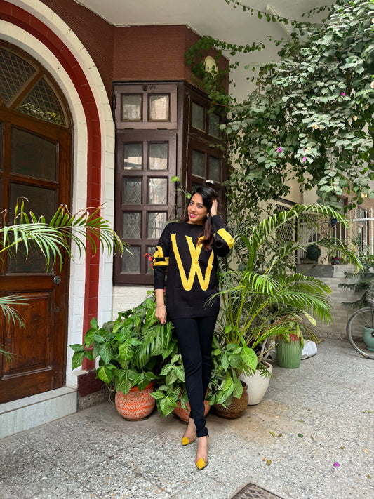 W Oversized Sweater (Free Size)