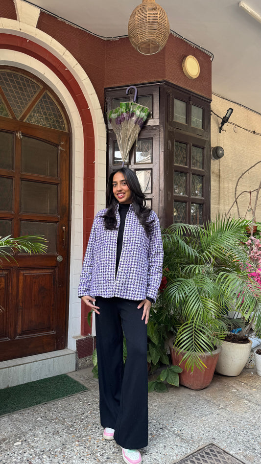 Plaid Flannel Shacket – Purple (Premium Collection) )