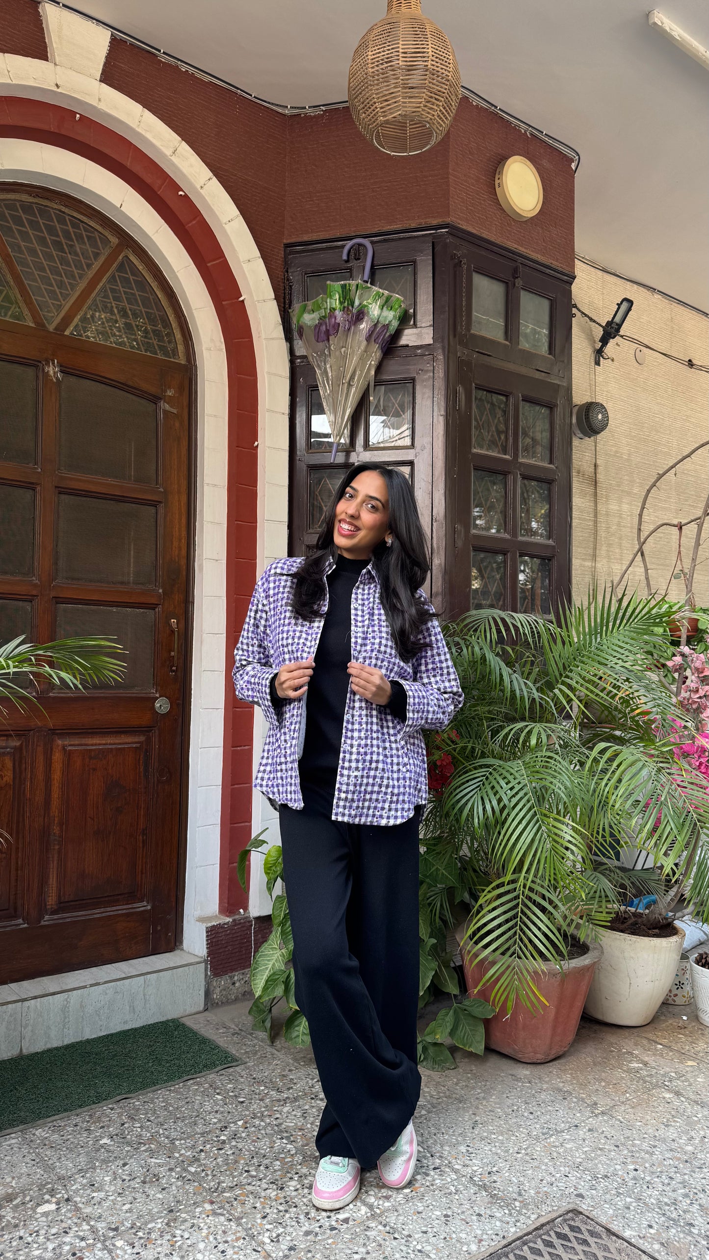 Plaid Flannel Shacket – Purple (Premium Collection) )