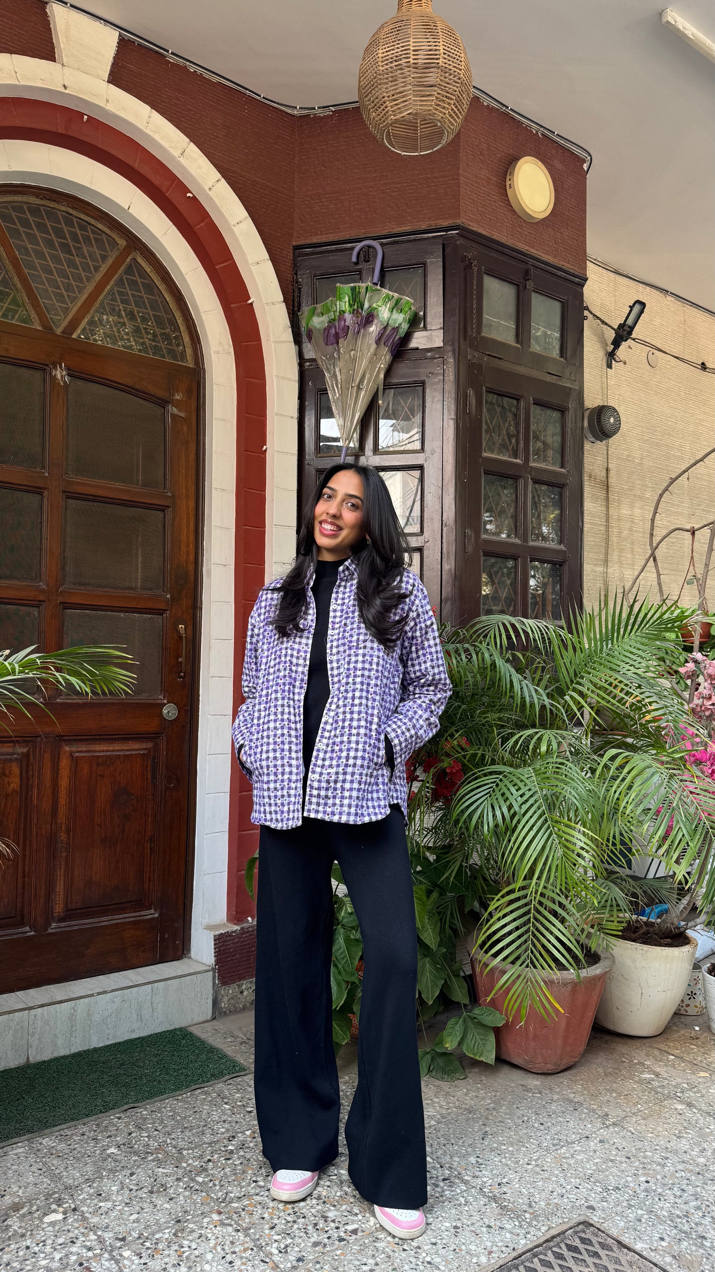 Plaid Flannel Shacket – Purple (Premium Collection) )