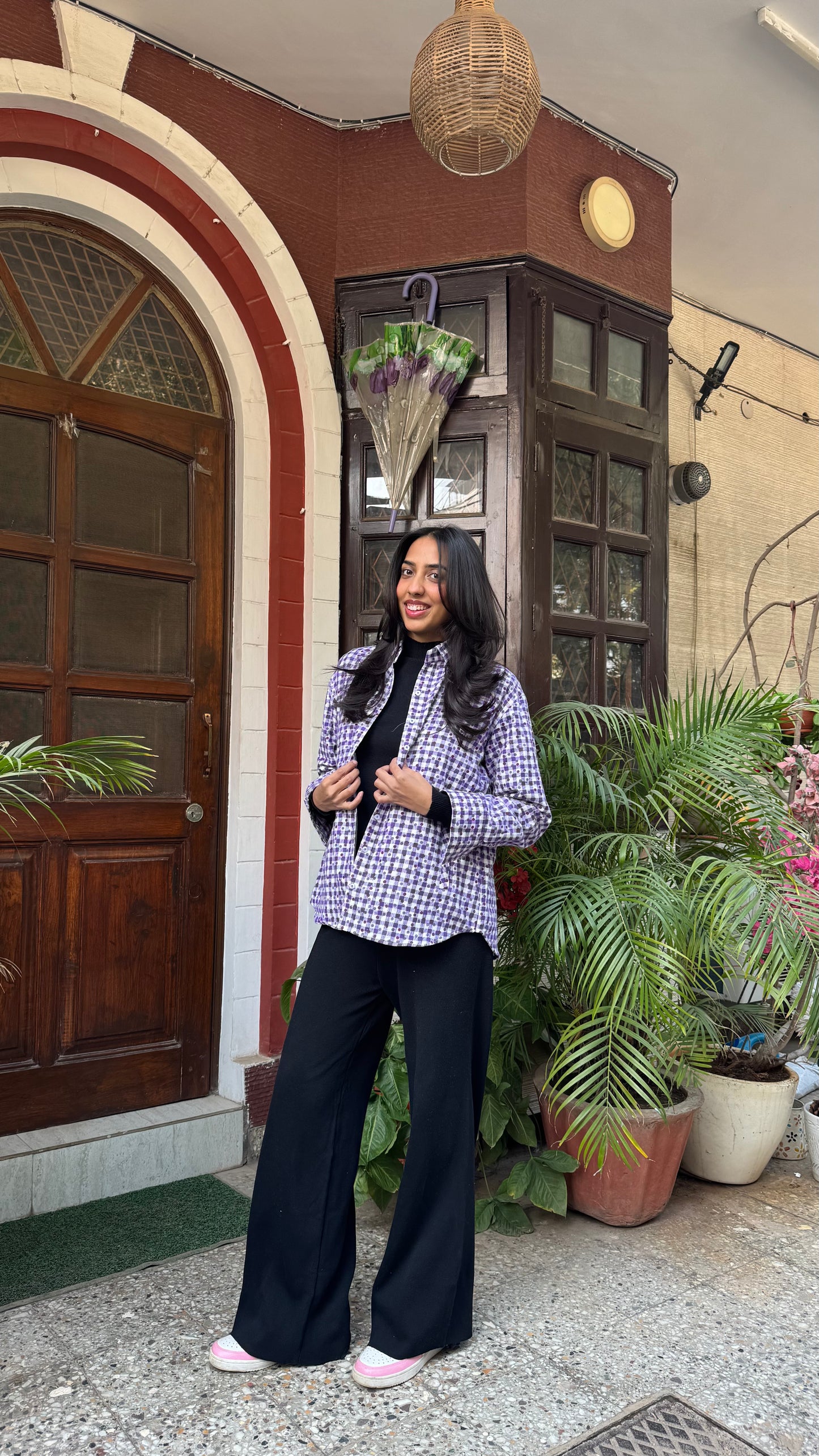 Plaid Flannel Shacket – Purple (Premium Collection) )