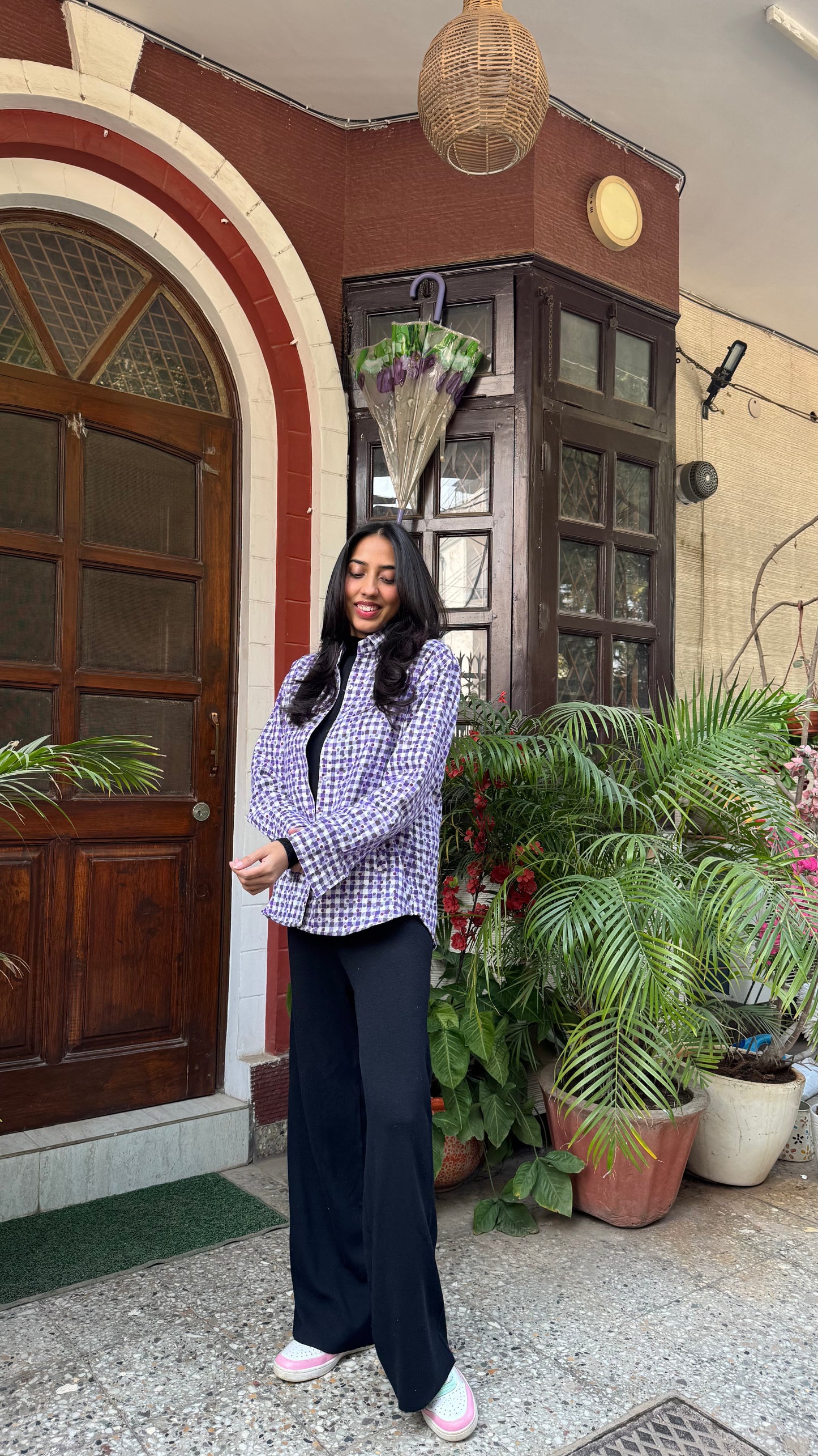 Plaid Flannel Shacket – Purple (Premium Collection) )