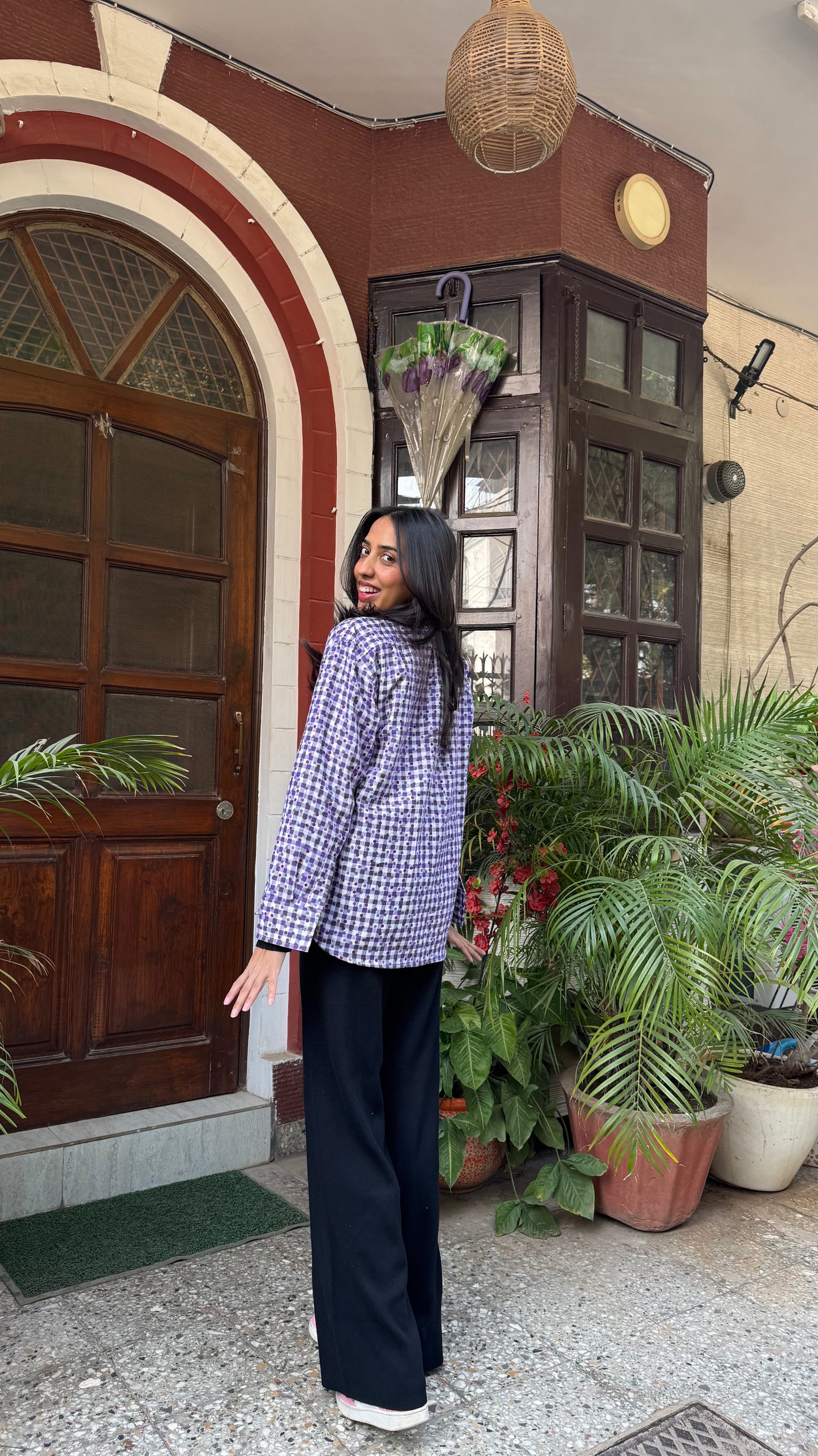 Plaid Flannel Shacket – Purple (Premium Collection) )