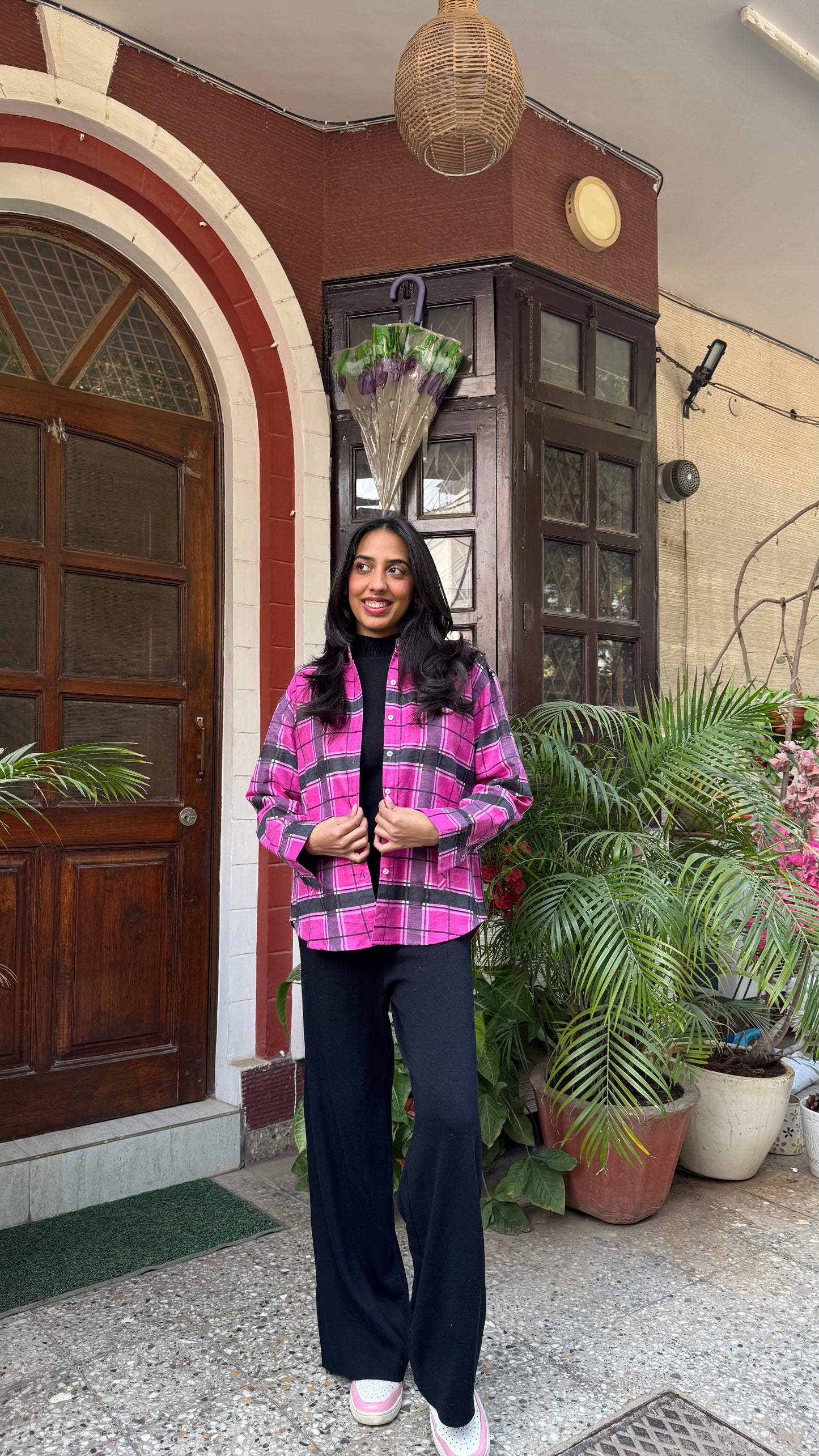 Plaid Flannel Shacket – Pink (Premium Collection)