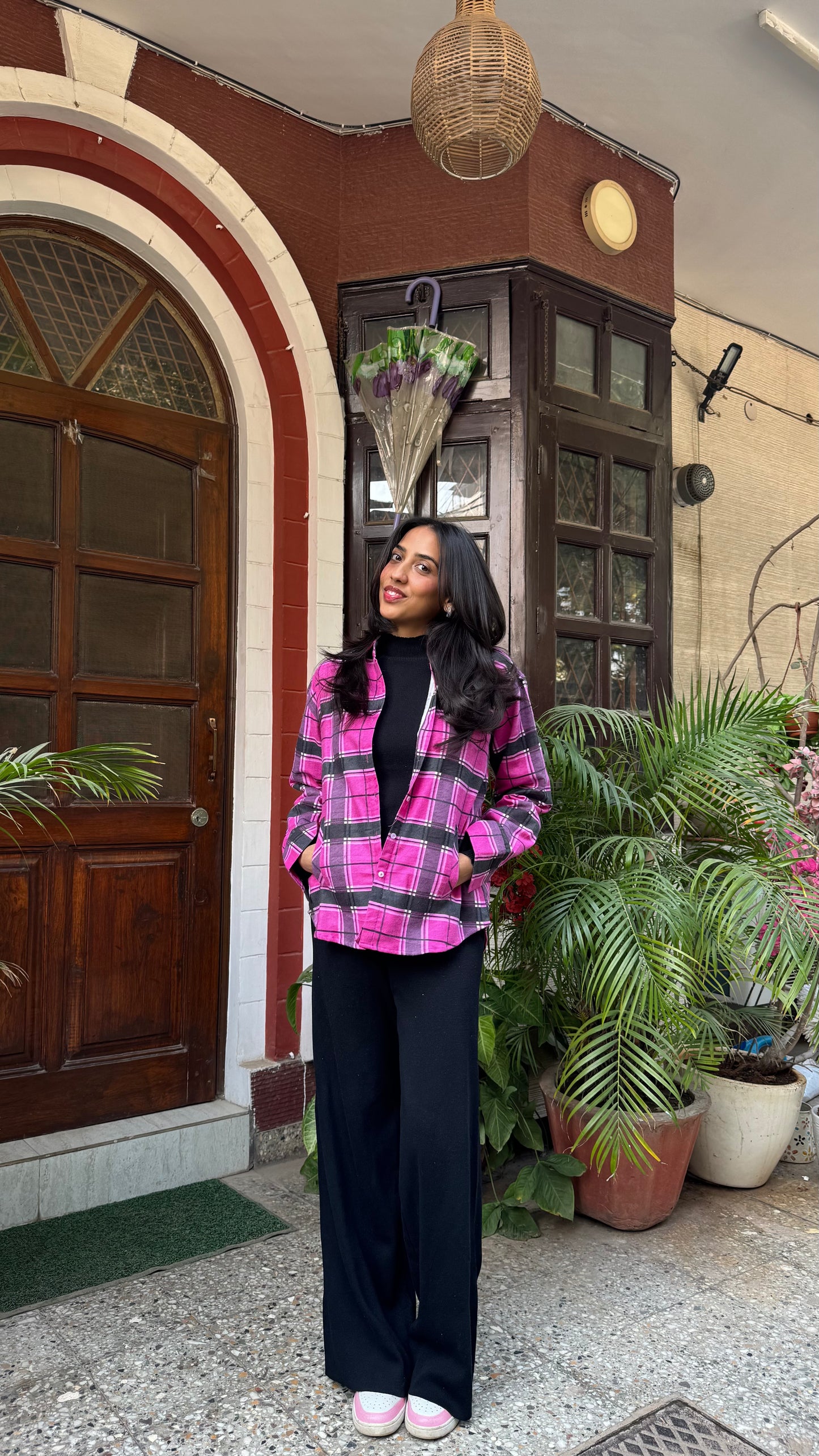 Plaid Flannel Shacket – Pink (Premium Collection)