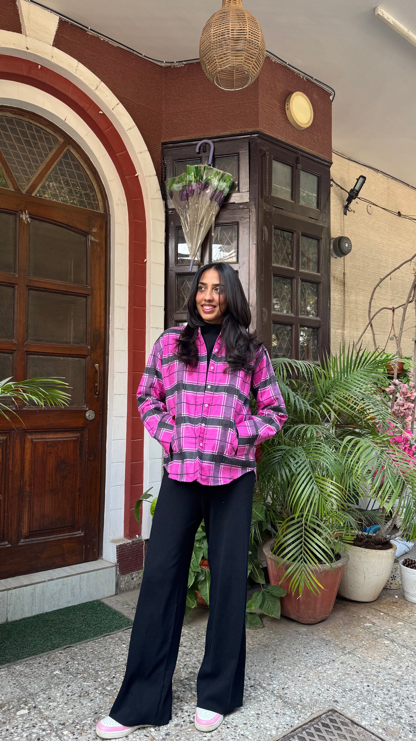 Plaid Flannel Shacket – Pink (Premium Collection)