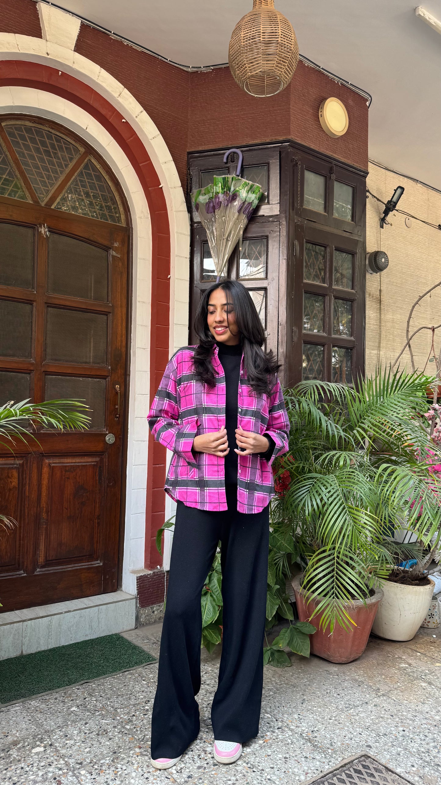 Plaid Flannel Shacket – Pink (Premium Collection)