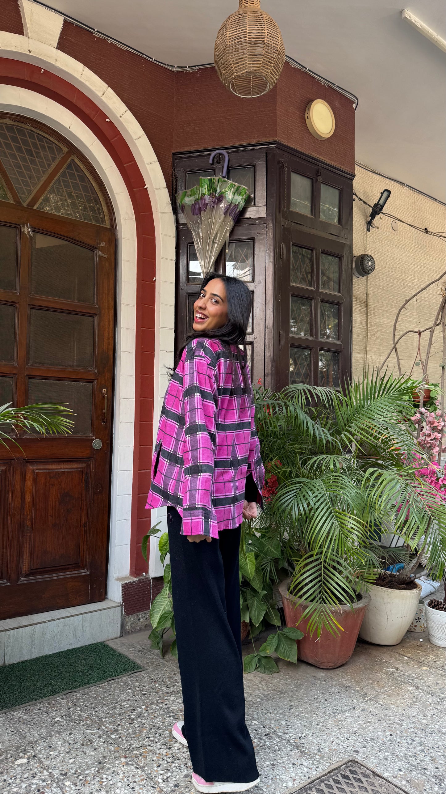 Plaid Flannel Shacket – Pink (Premium Collection)