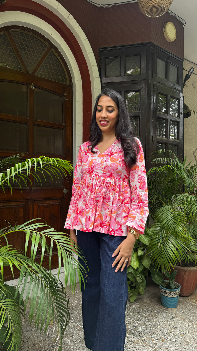 Dahlia Cotton Tunic - Pink