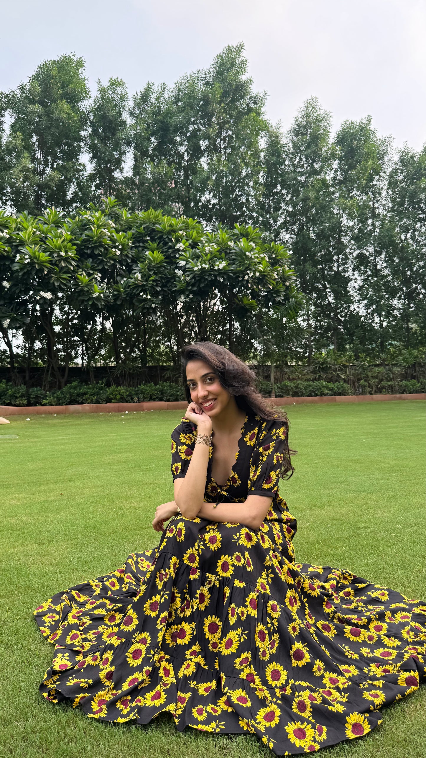 Sunflower Heavy Tiered Skirt - Black (Premium Collection)