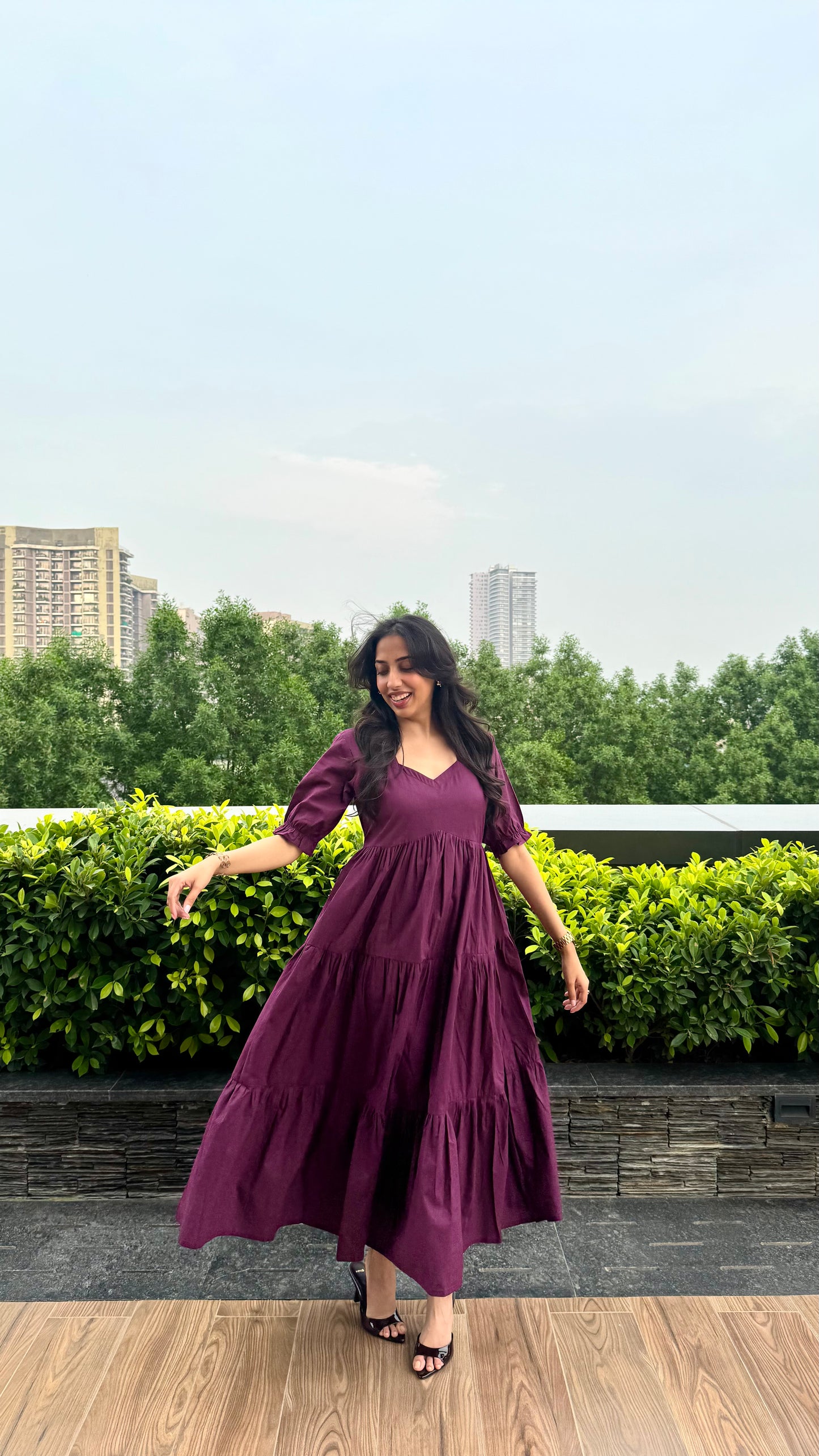 Splash of Color Cotton Maxi - Wine