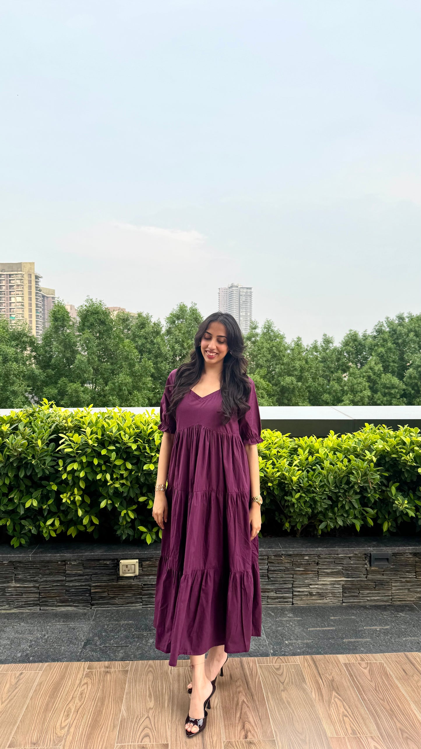 Splash of Color Cotton Maxi - Wine