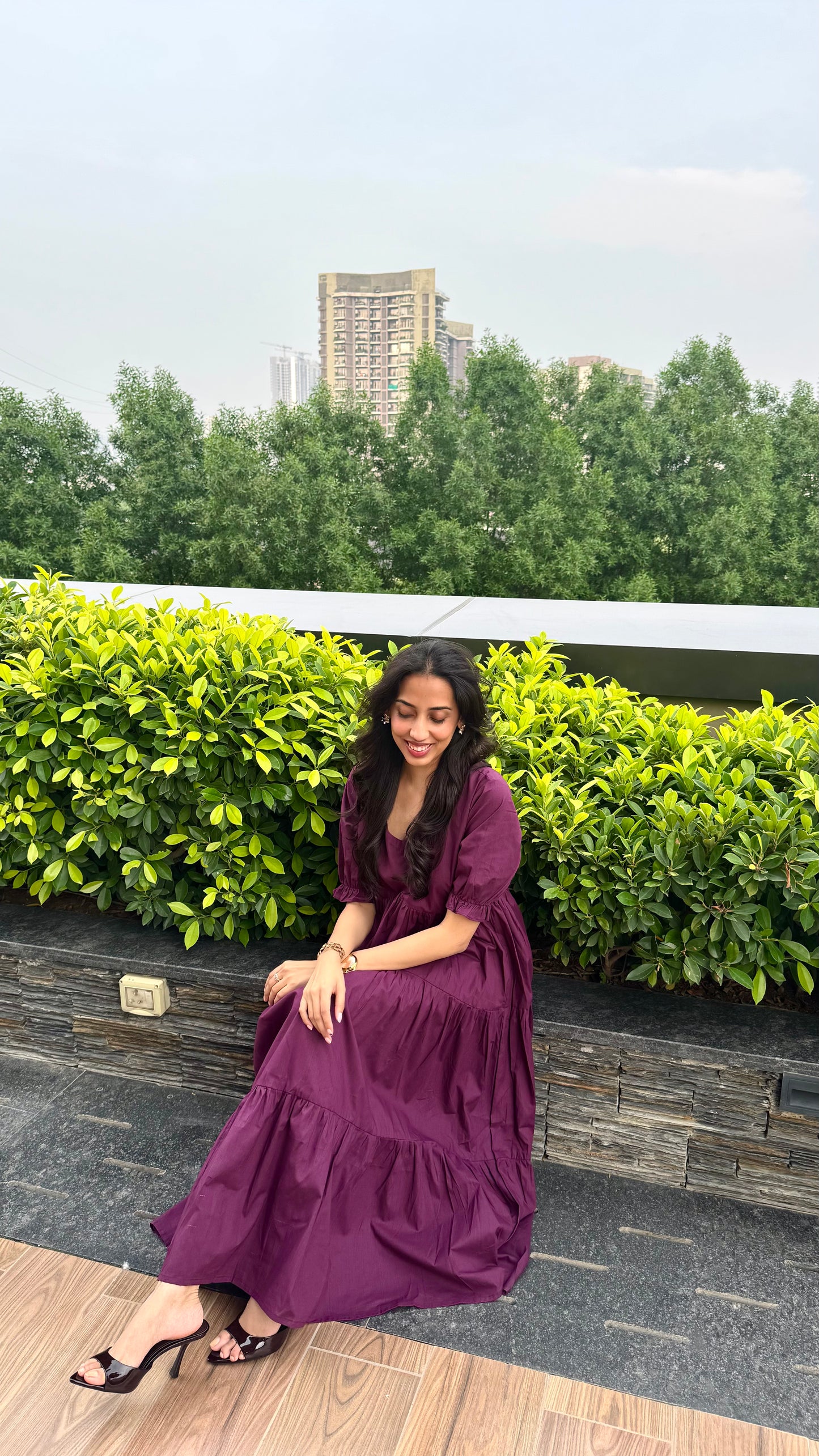 Splash of Color Cotton Maxi - Wine