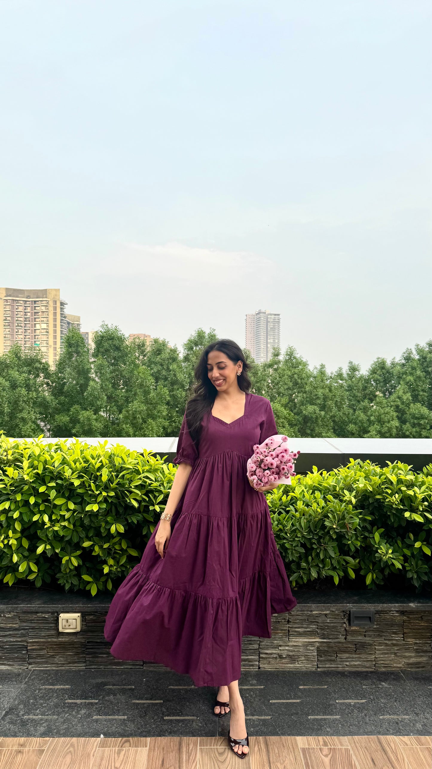 Splash of Color Cotton Maxi - Wine