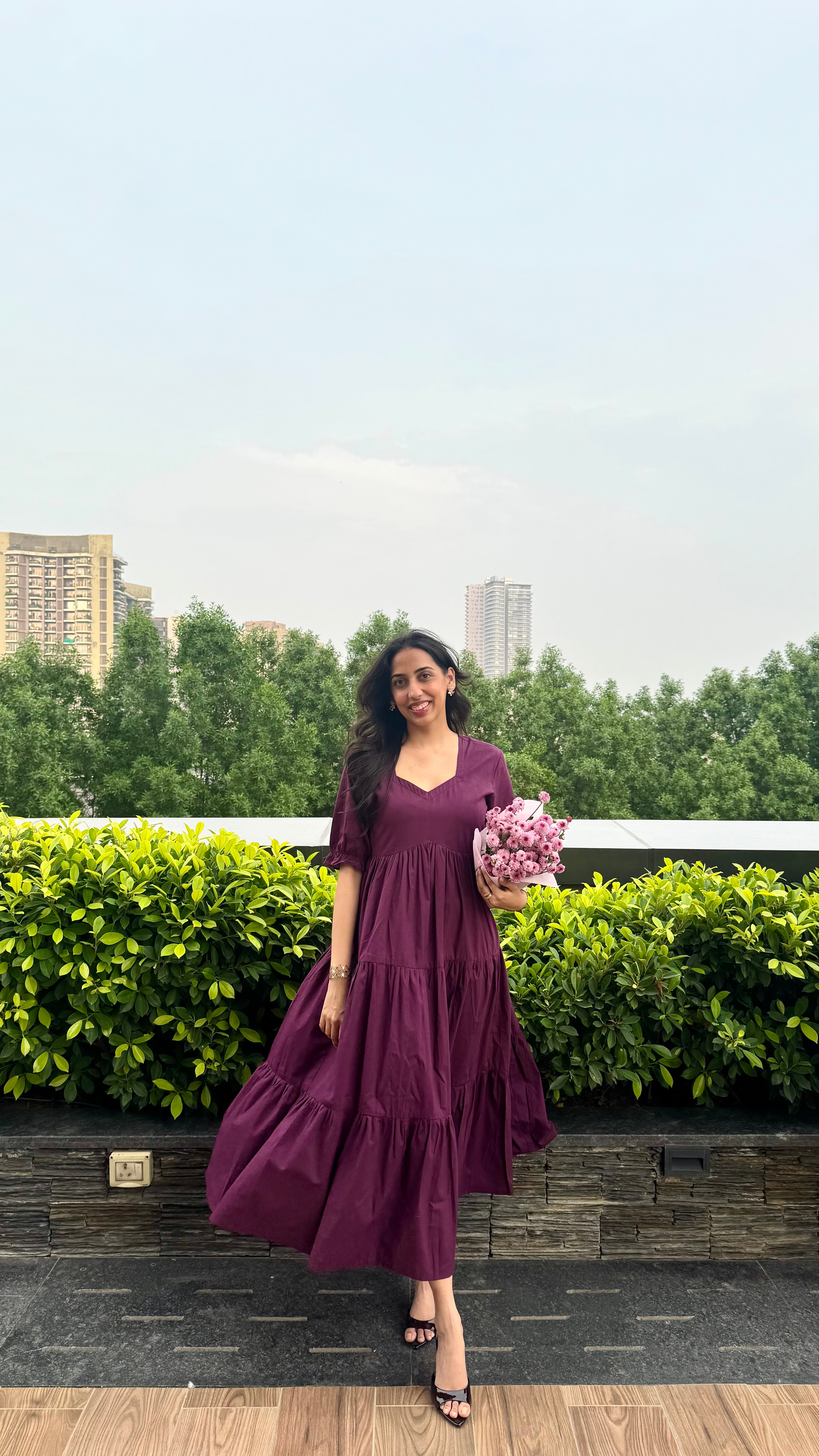 Splash of Color Cotton Maxi - Wine
